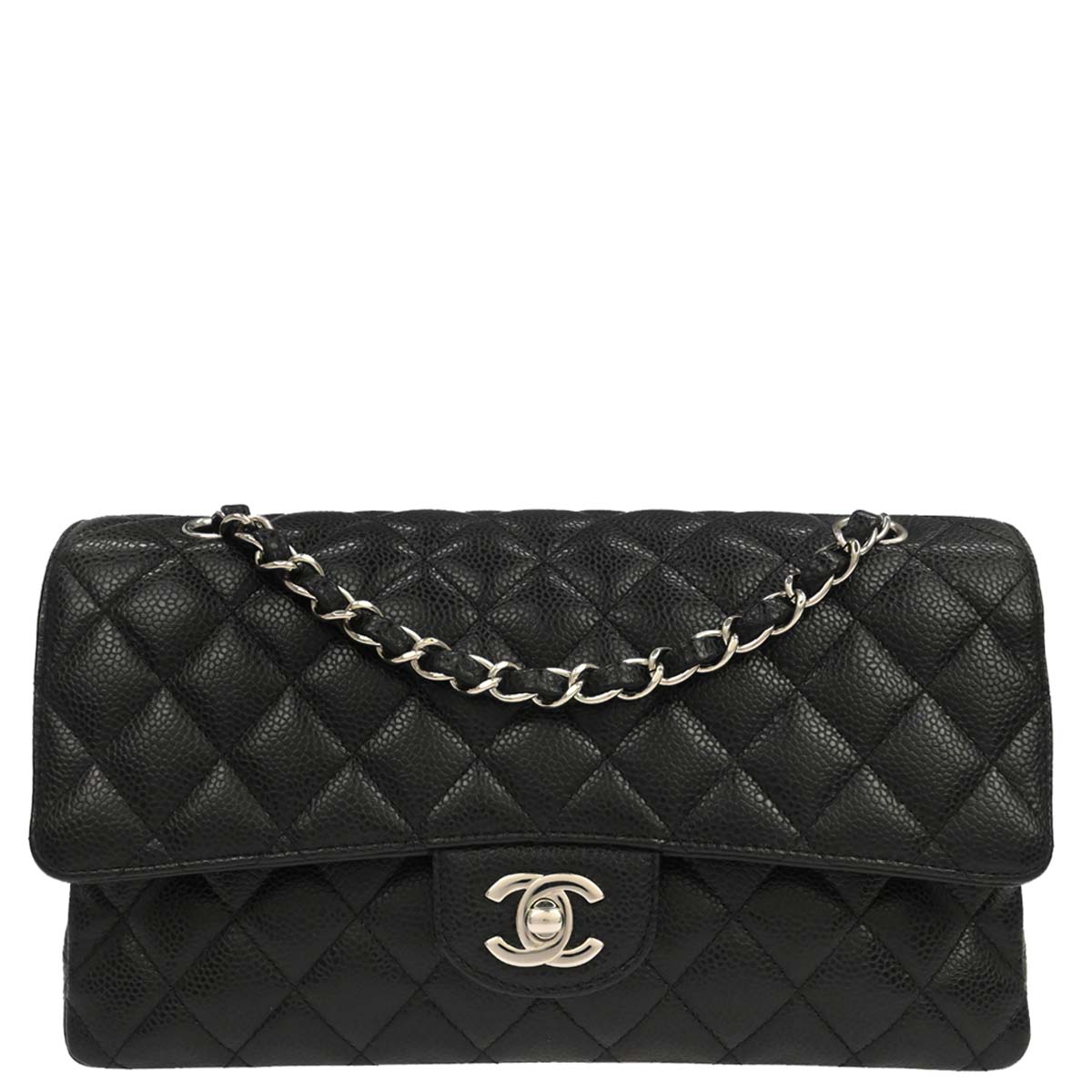Chanel Black Caviar Medium Classic Double Flap Shoulder Bag