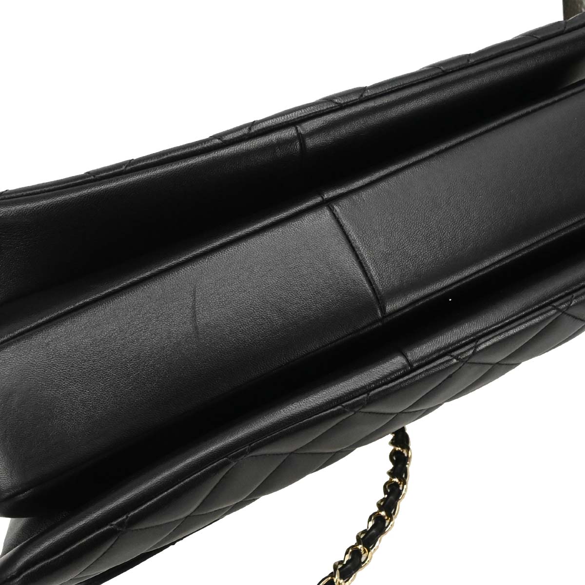 Chanel Black Lambskin Top Handle 2way Shoulder Handbag