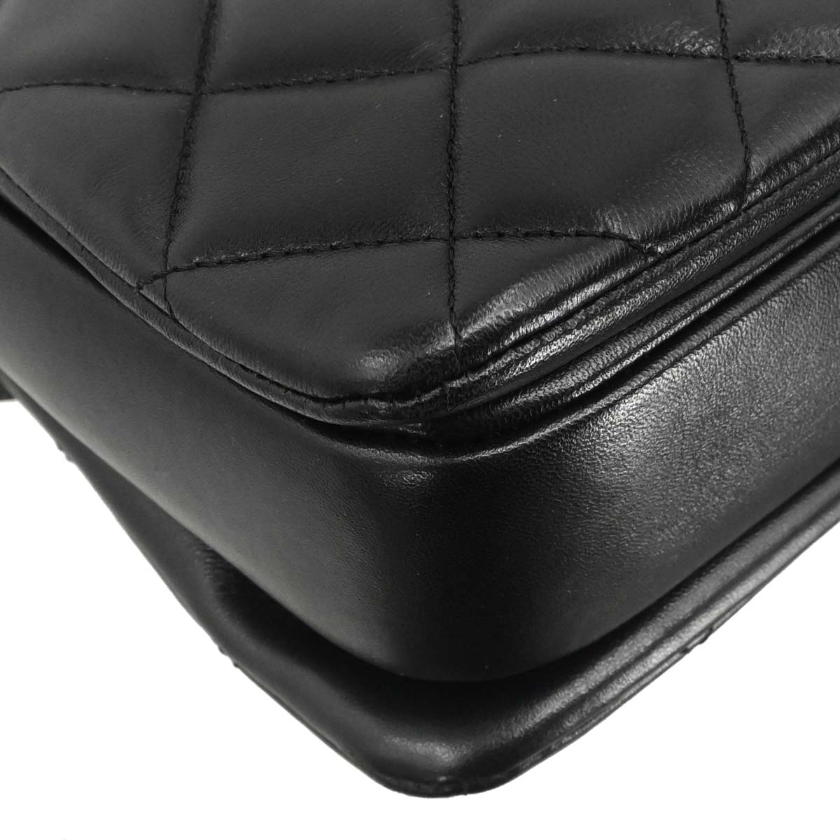 Chanel Black Lambskin Top Handle 2way Shoulder Handbag