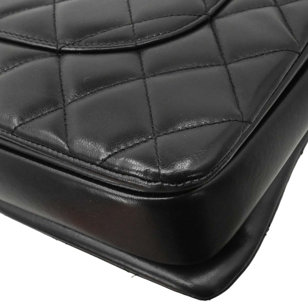 Chanel Black Lambskin Top Handle 2way Shoulder Handbag