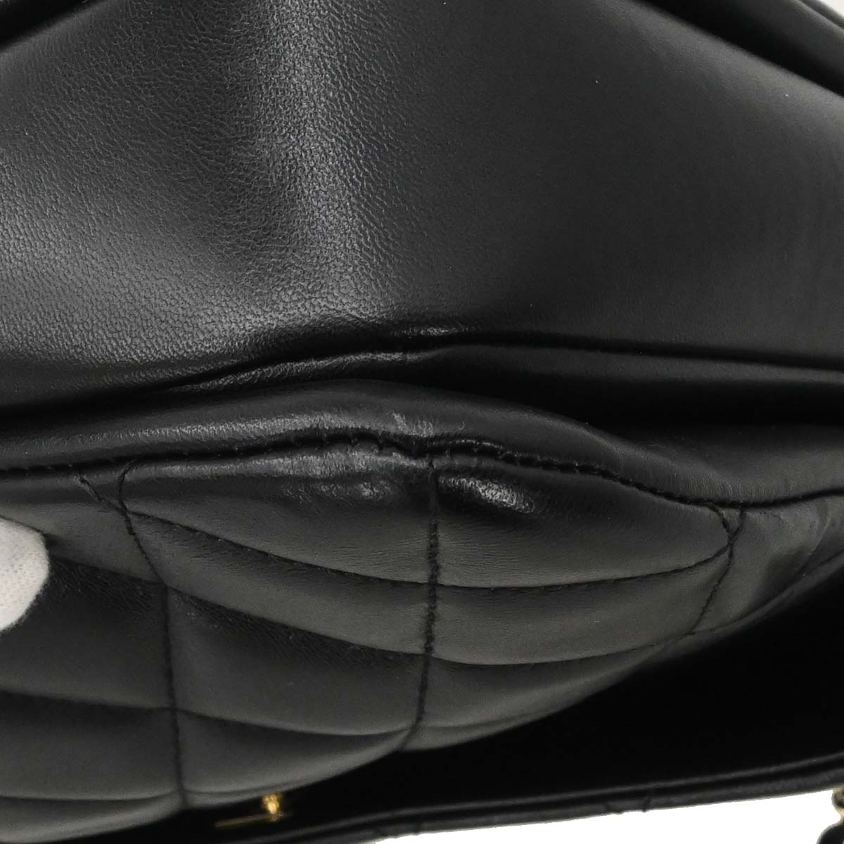 Chanel Black Lambskin Top Handle 2way Shoulder Handbag