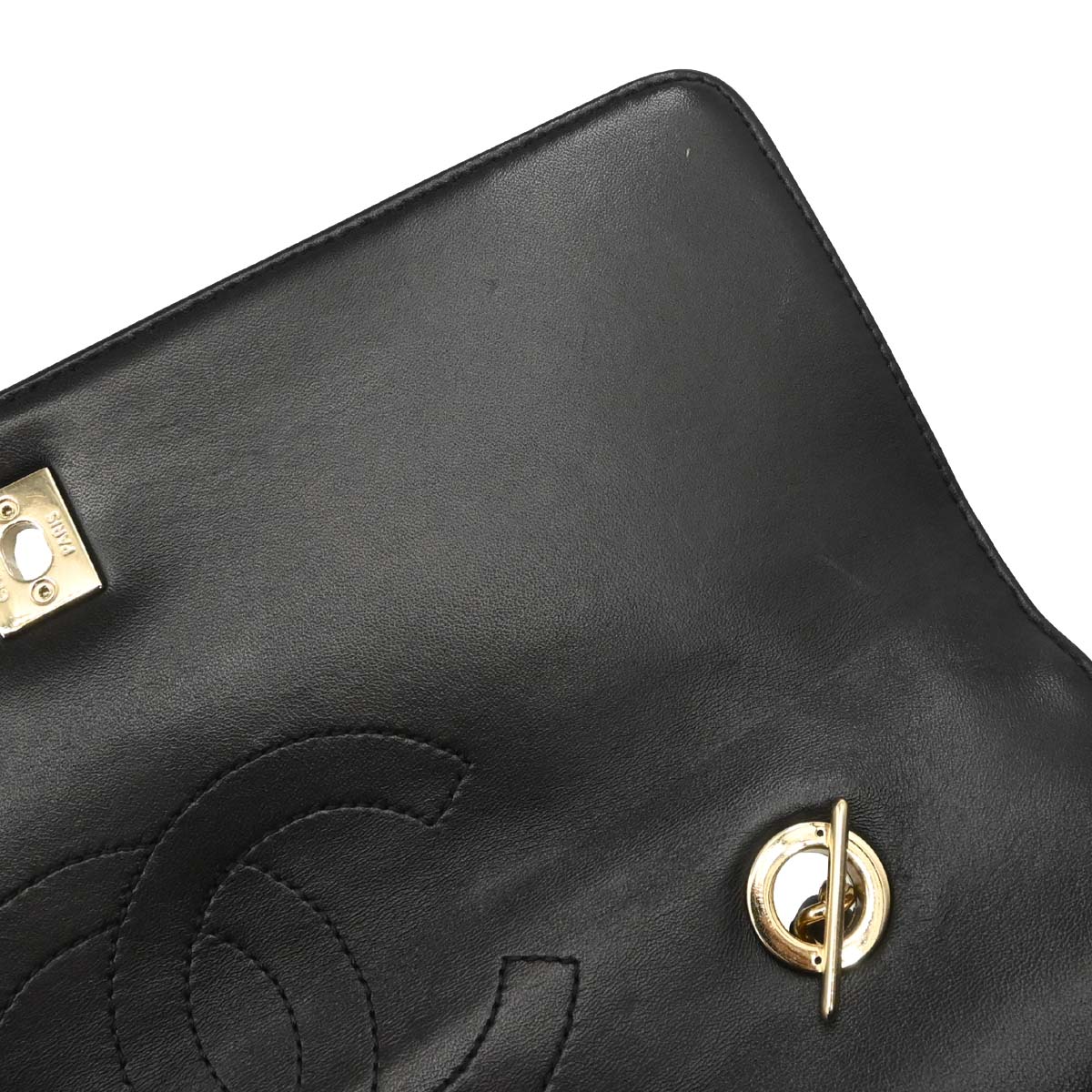 Chanel Black Lambskin Top Handle 2way Shoulder Handbag