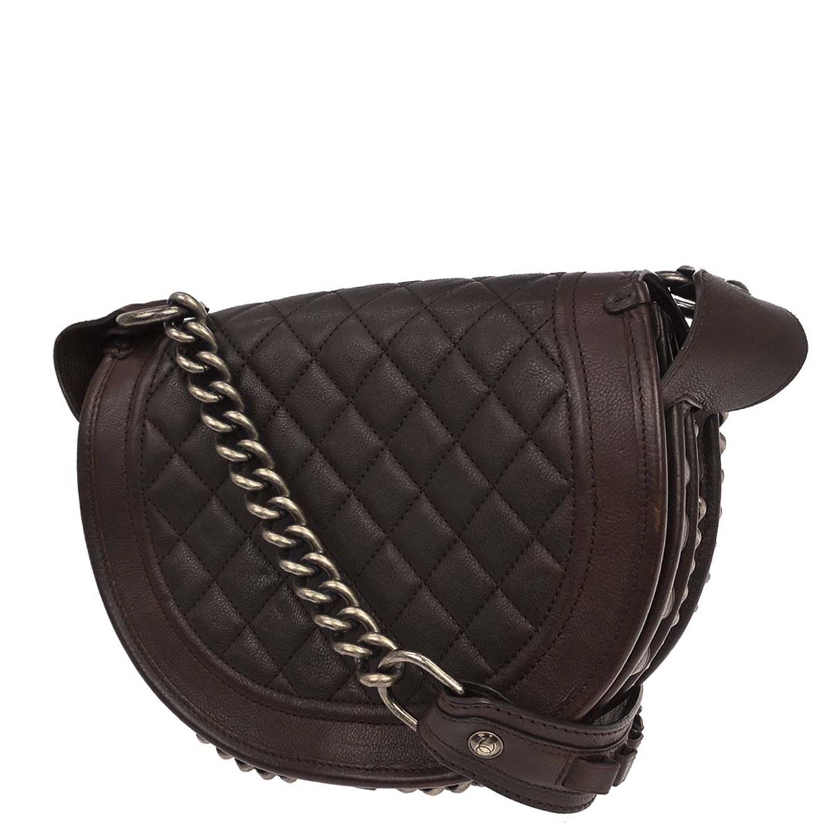 Chanel Brown Calfskin Pony Hair Paris-Dallas Saddle Shoulder Bag