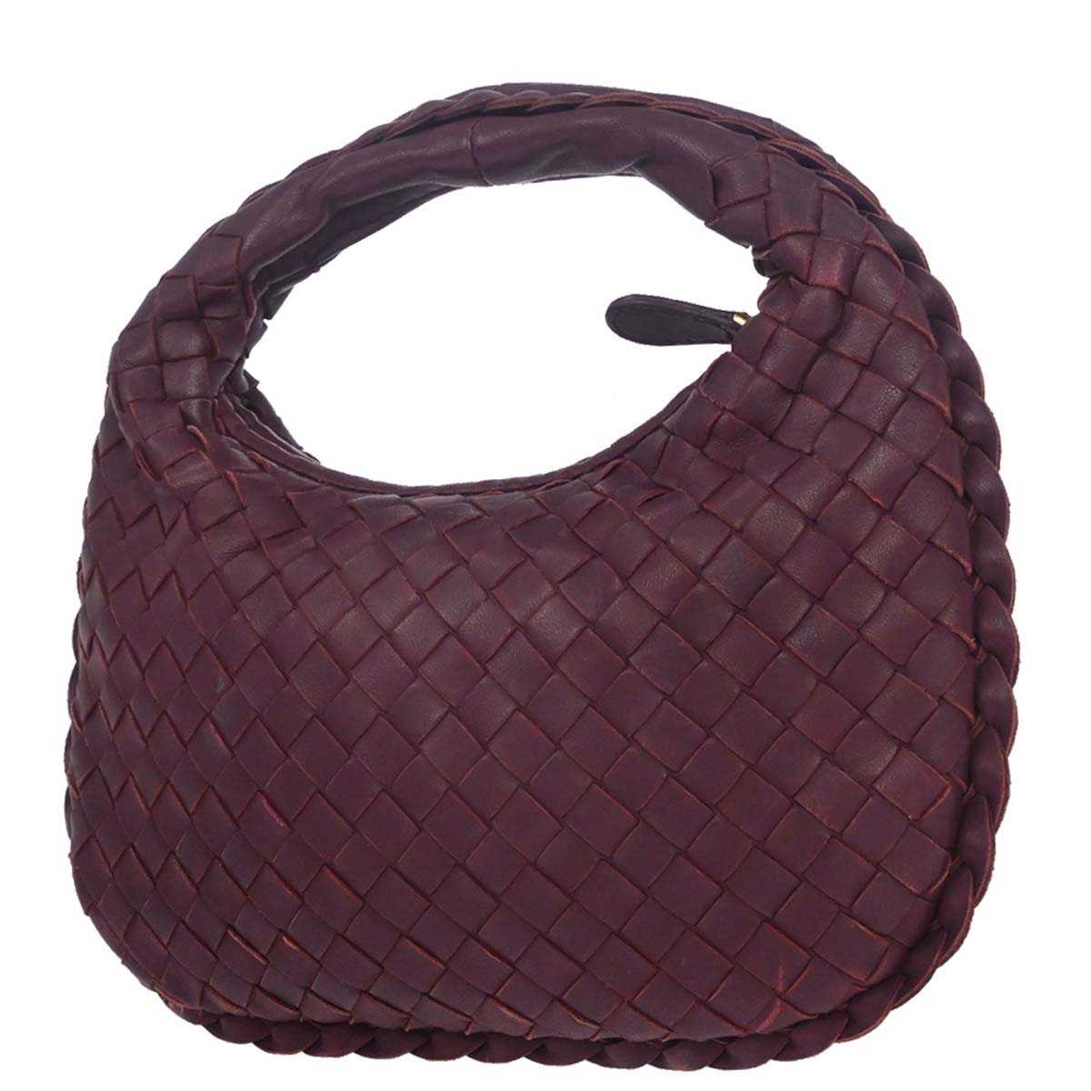 Bottega Veneta Purple Lambskin Intrecciato Hobo Handbag