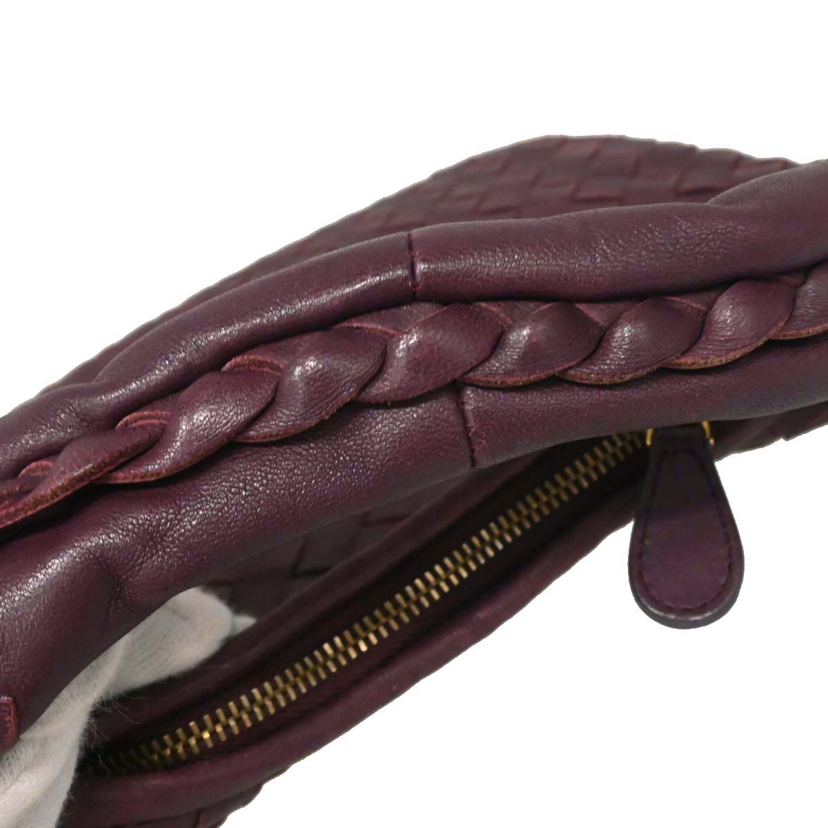 Bottega Veneta Purple Lambskin Intrecciato Hobo Handbag
