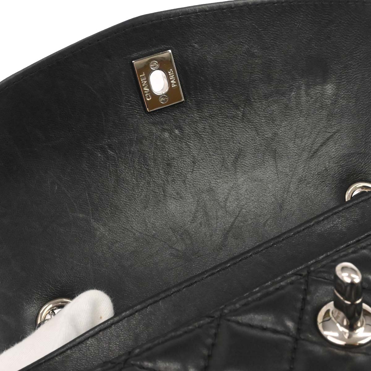 Chanel Black Lambskin Geometric Flap Shoulder Bag