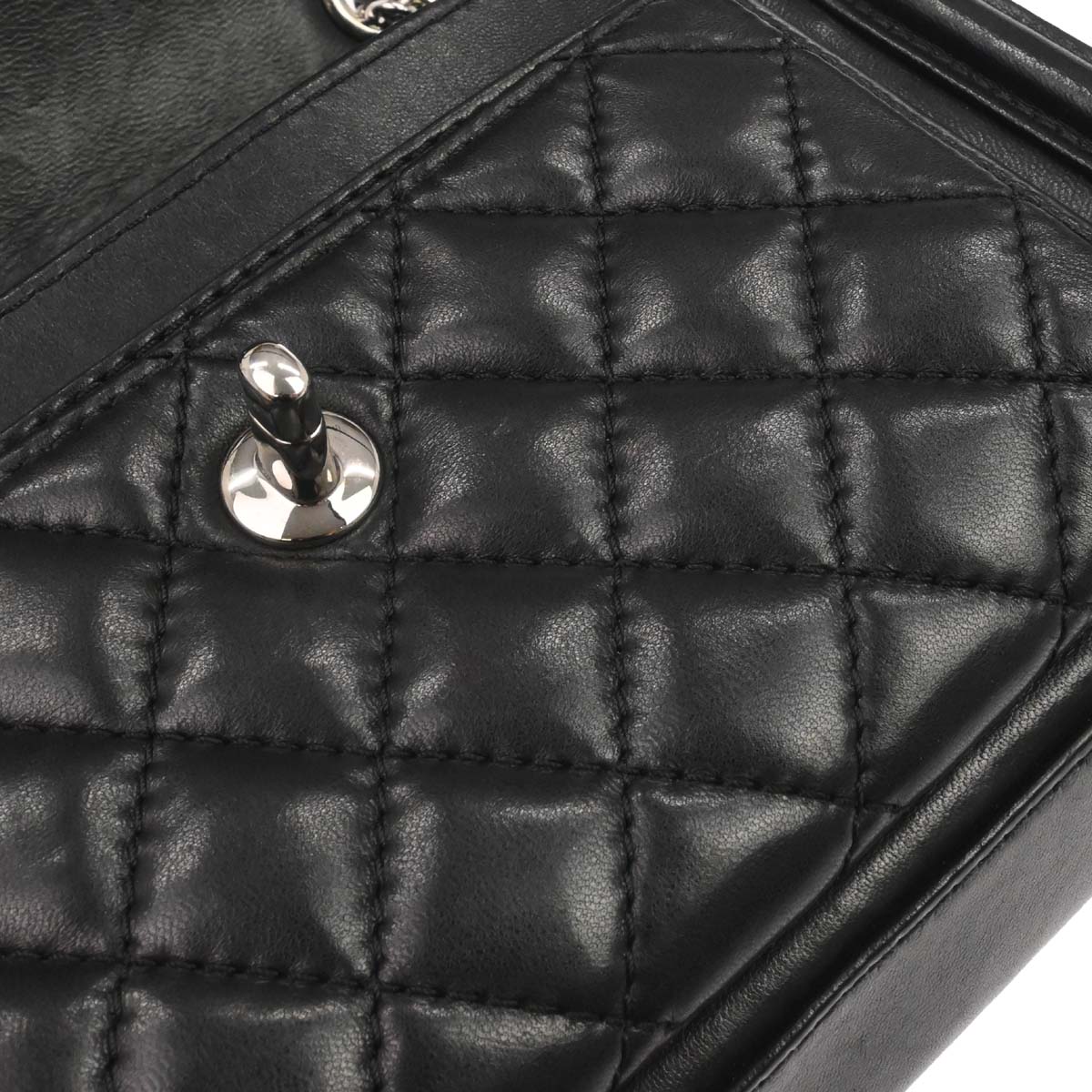 Chanel Black Lambskin Geometric Flap Shoulder Bag