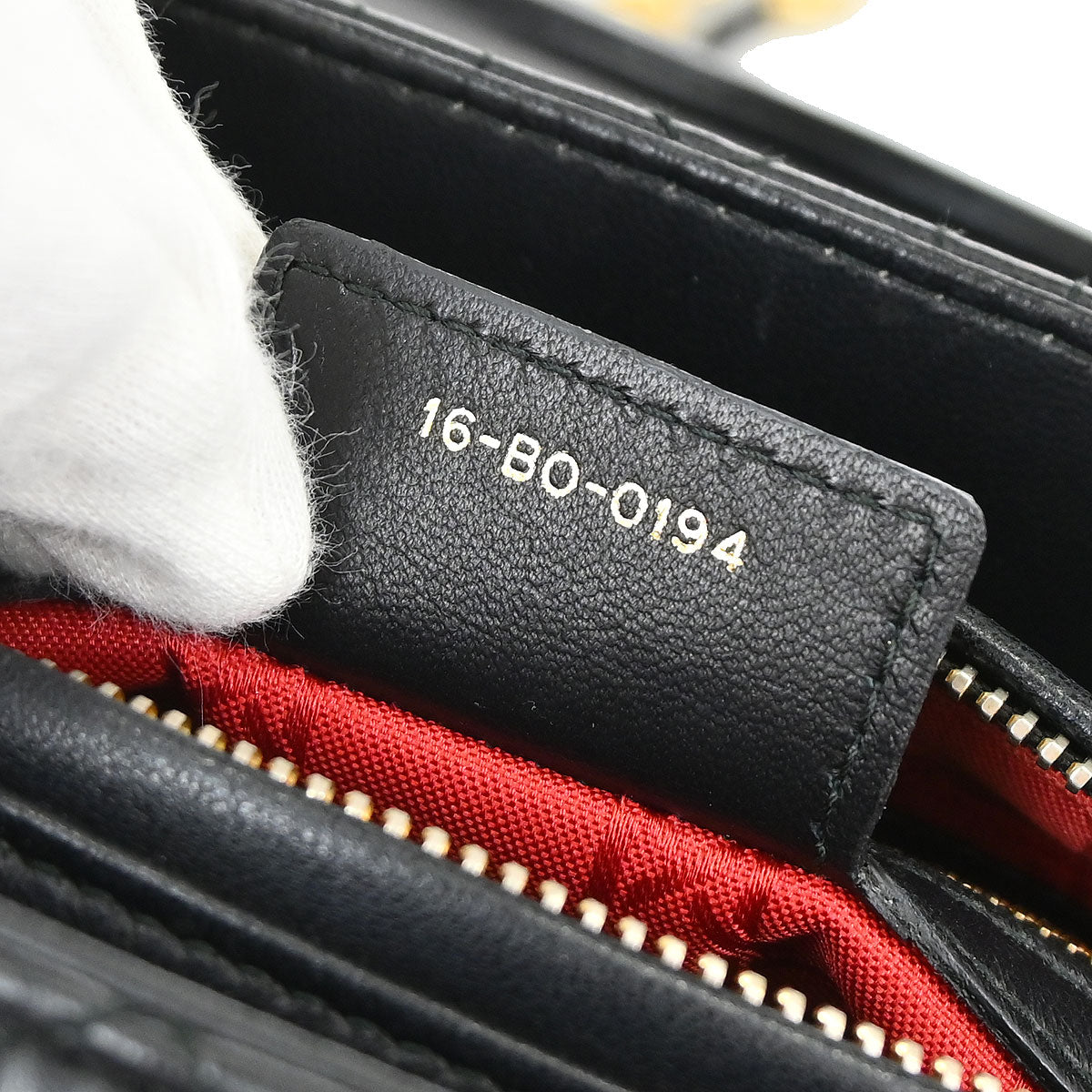 Christian Dior Black Lambskin Medium Lady Dior Cannage 2way Shoulder Handbag
