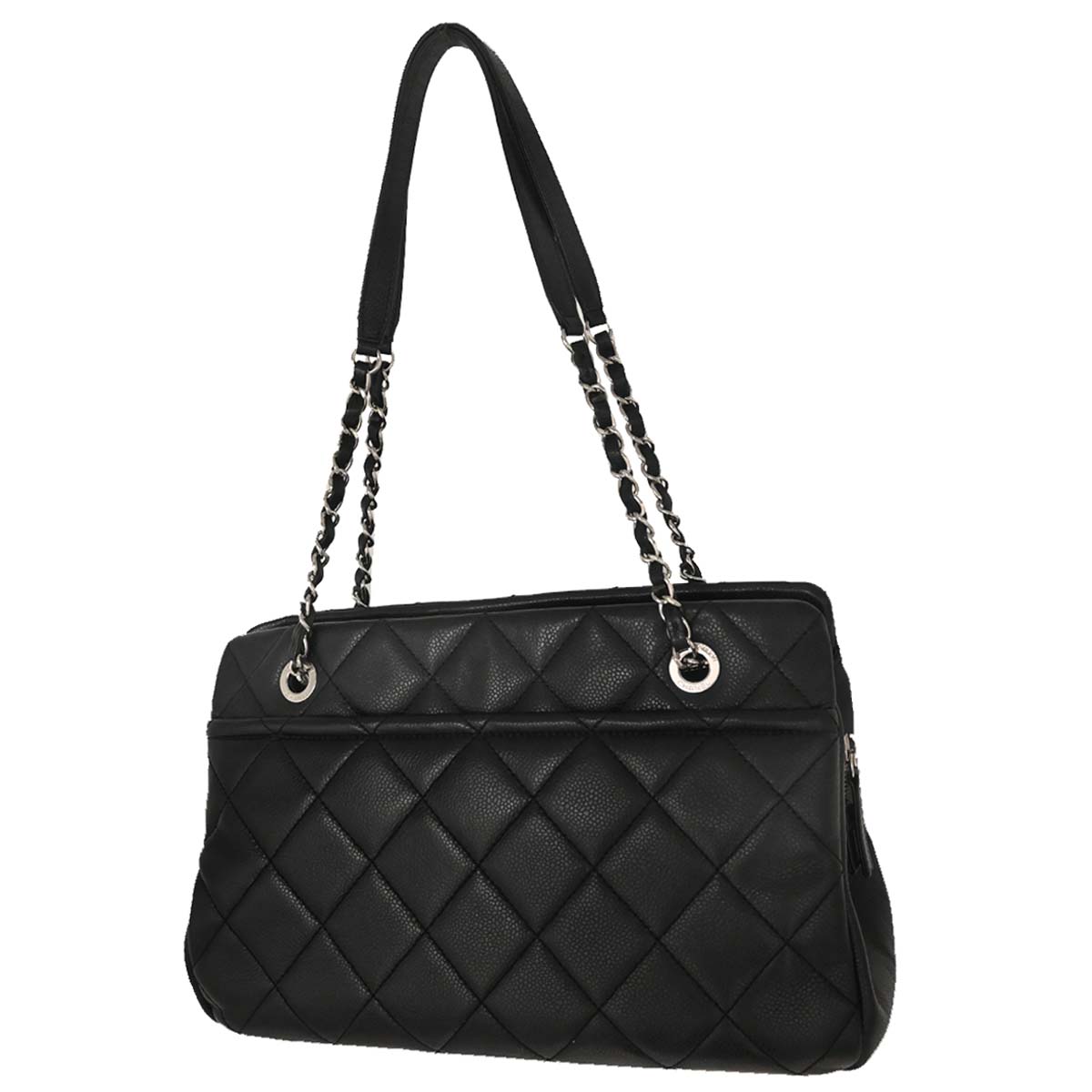 Chanel 2012-2013 Black Caviar Timeless CC Chain Tote Bag
