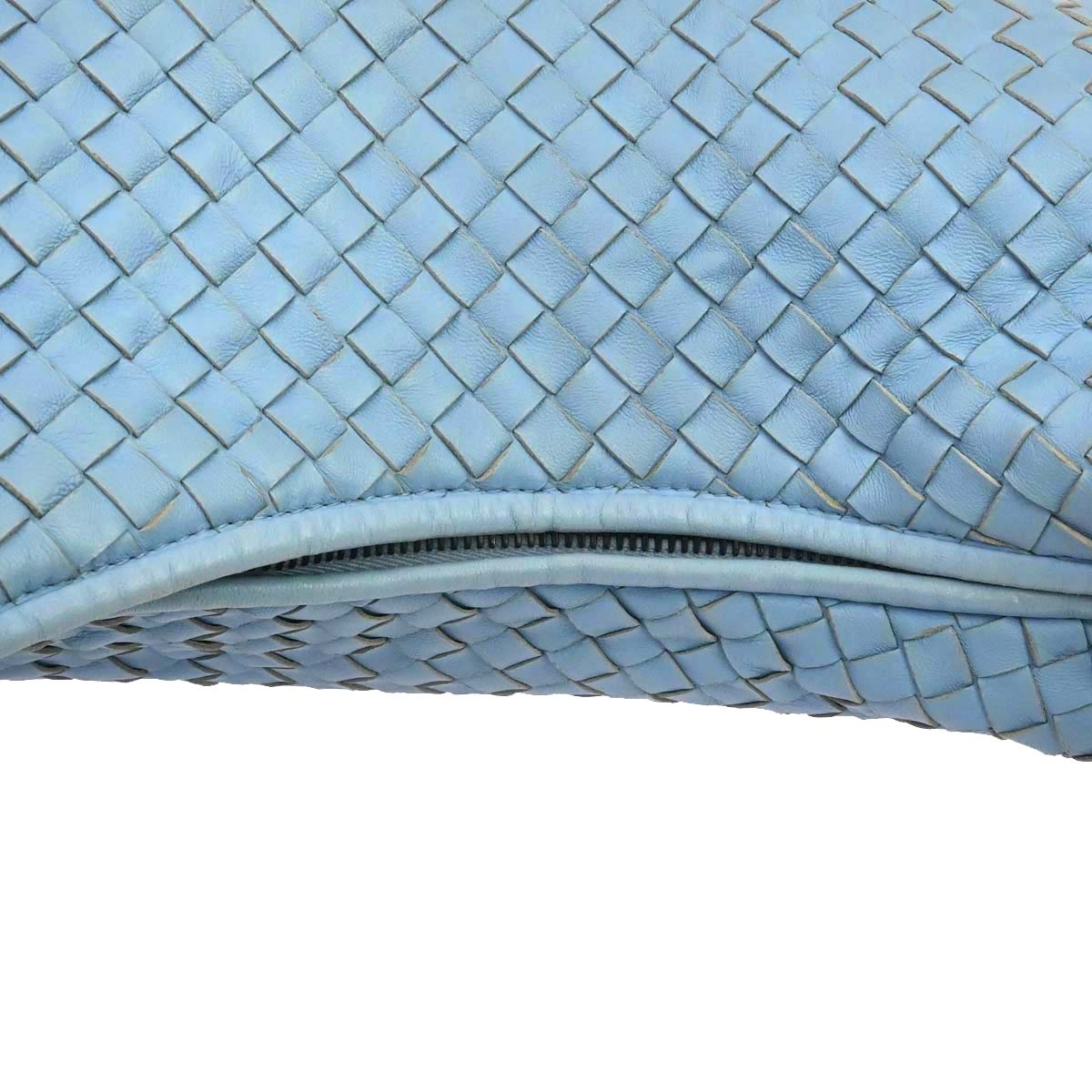 Bottega Veneta Light Blue Lambskin Intrecciato Hobo Handbag