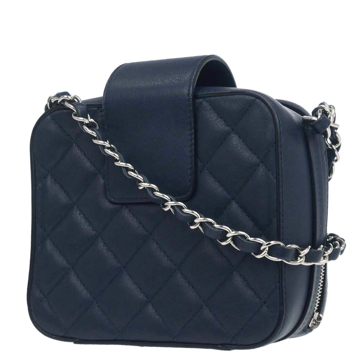Chanel Navy Lambskin CC Mini Box Camera Bag Shoulder Bag