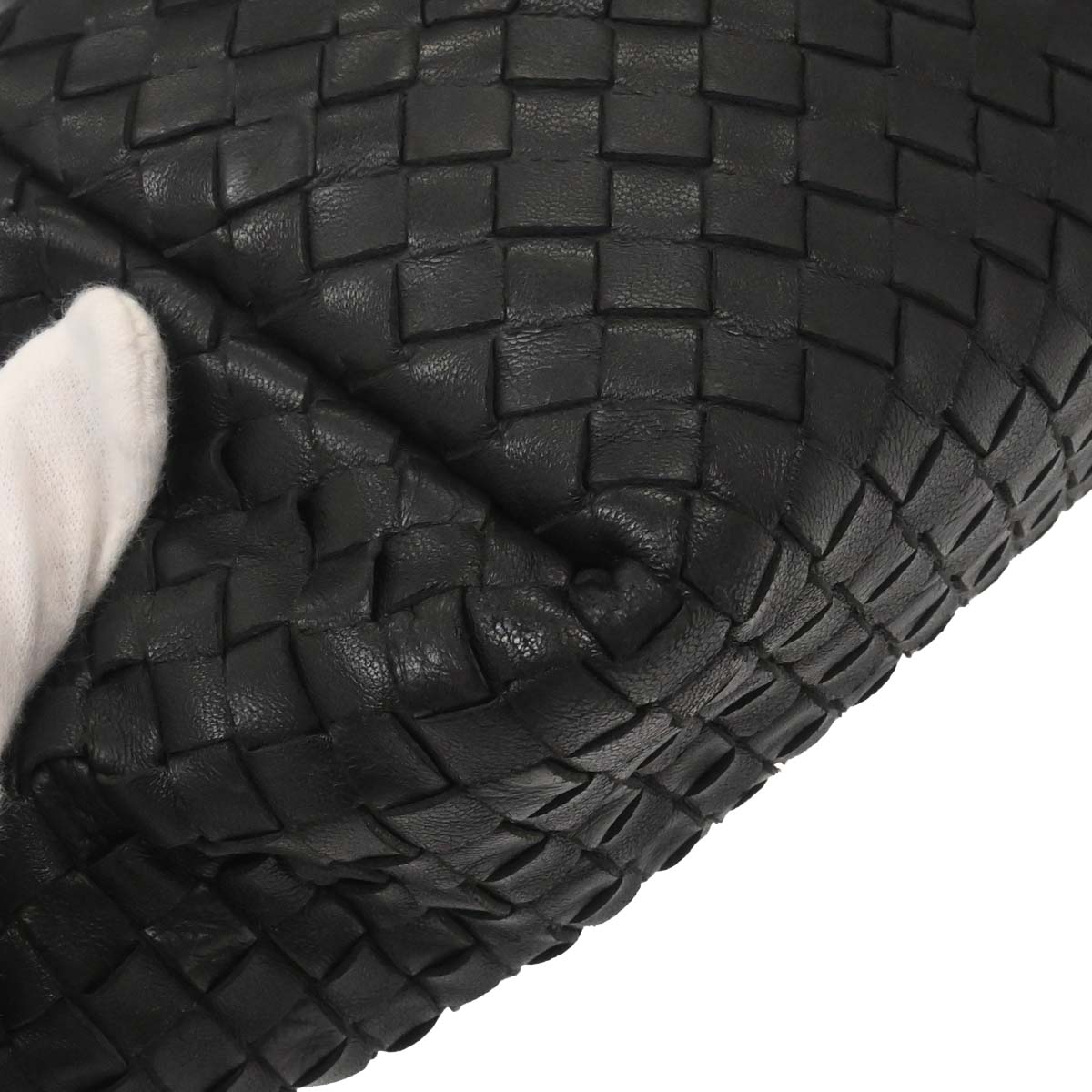 Bottega Veneta Black Lambskin Intrecciato Handbag