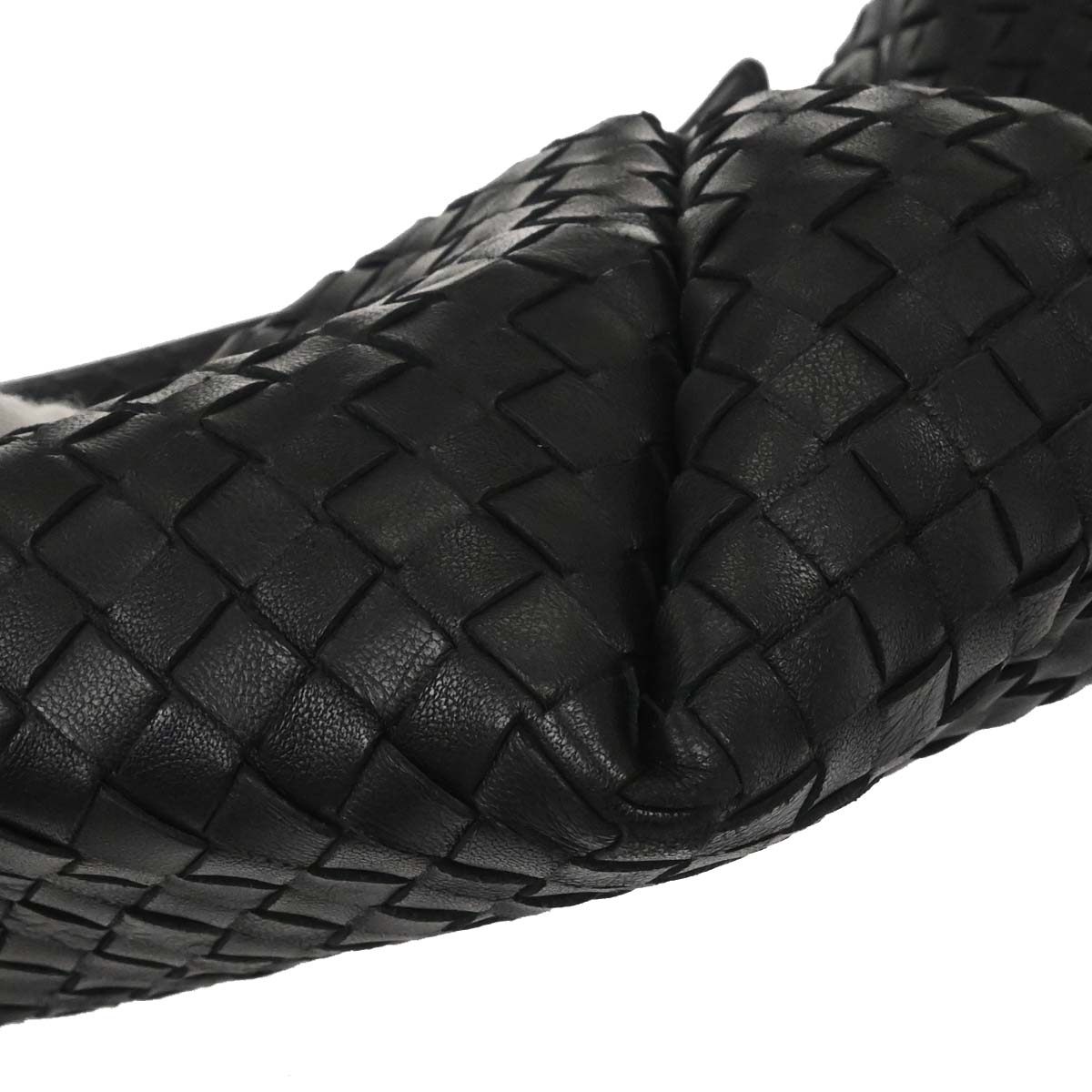 Bottega Veneta Black Lambskin Intrecciato Handbag