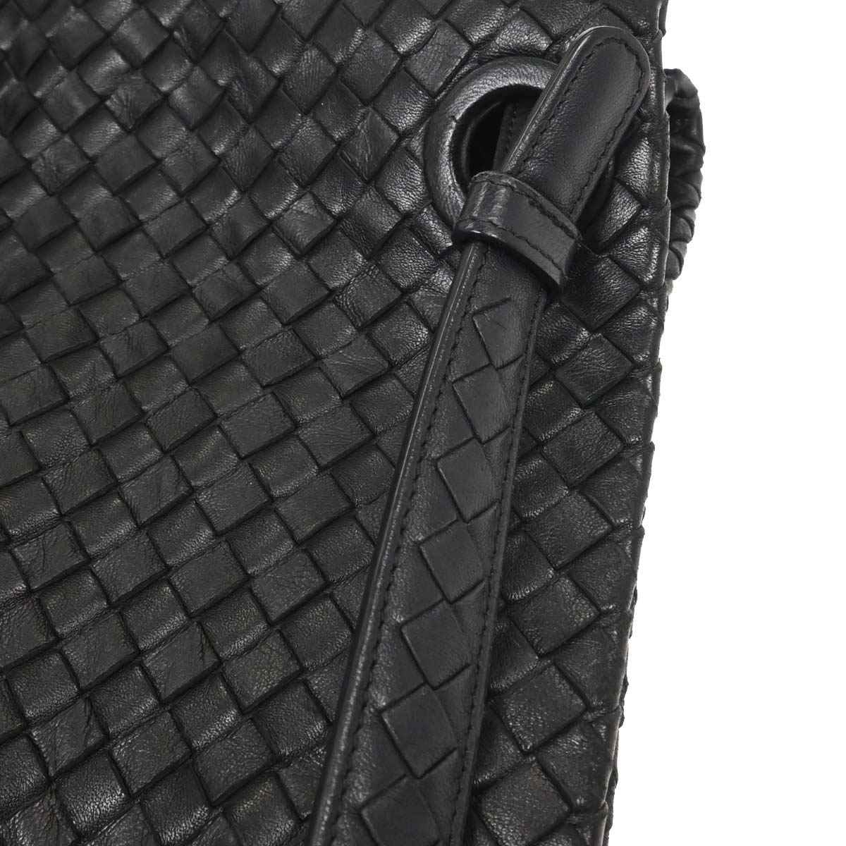 Bottega Veneta Black Lambskin Intrecciato Handbag