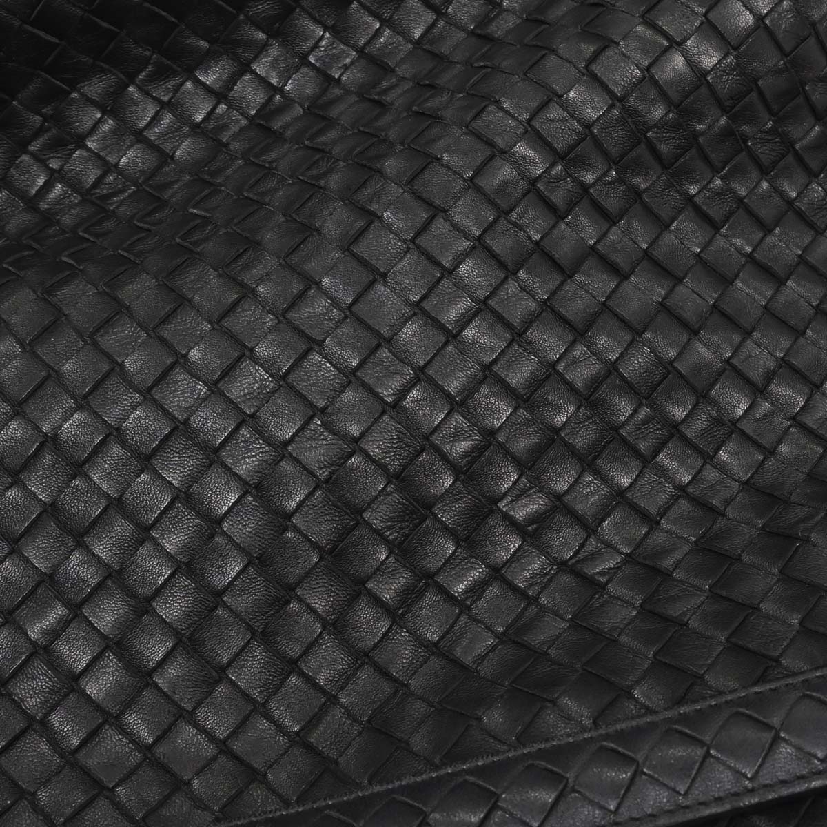 Bottega Veneta Black Lambskin Intrecciato Handbag