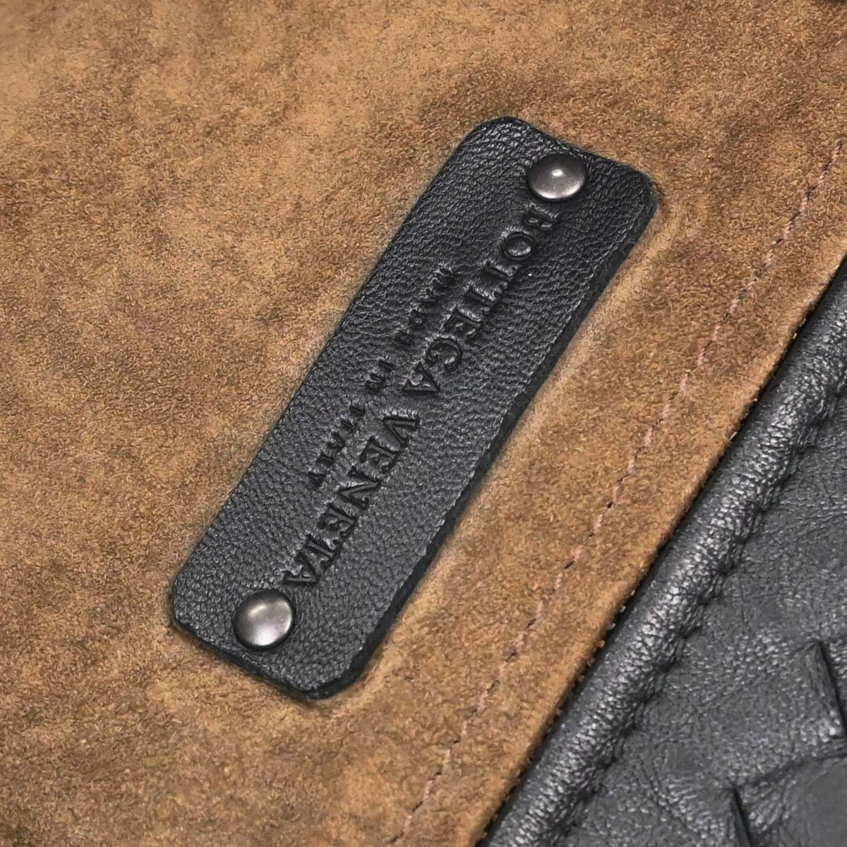 Bottega Veneta Black Lambskin Intrecciato Handbag