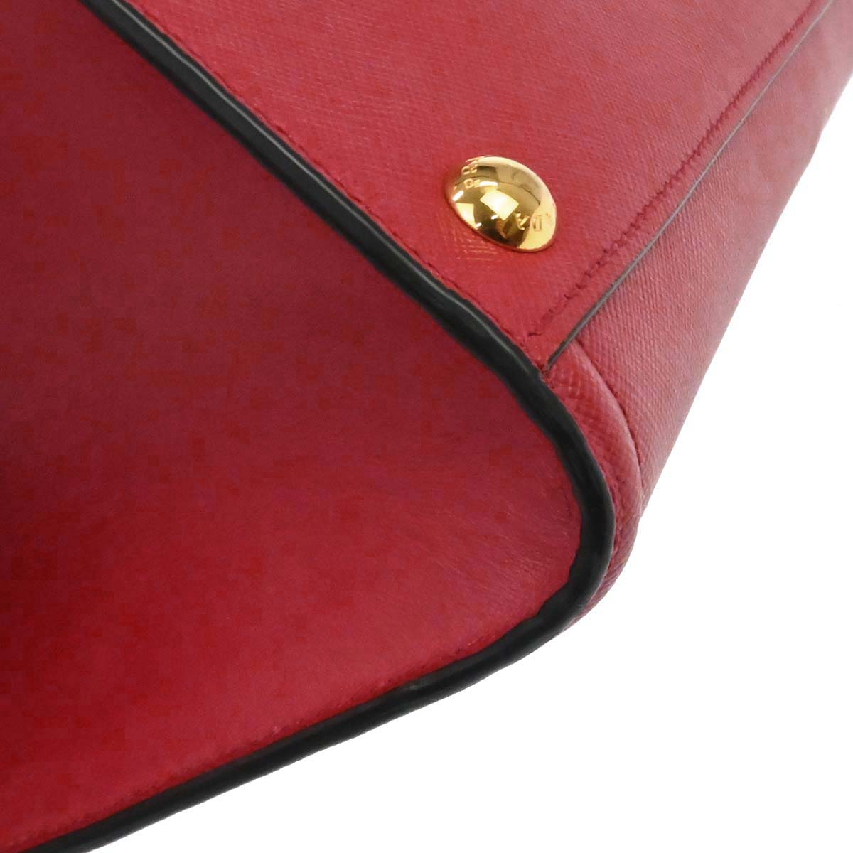 Prada Red Leather 2way Shoulder Tote Handbag