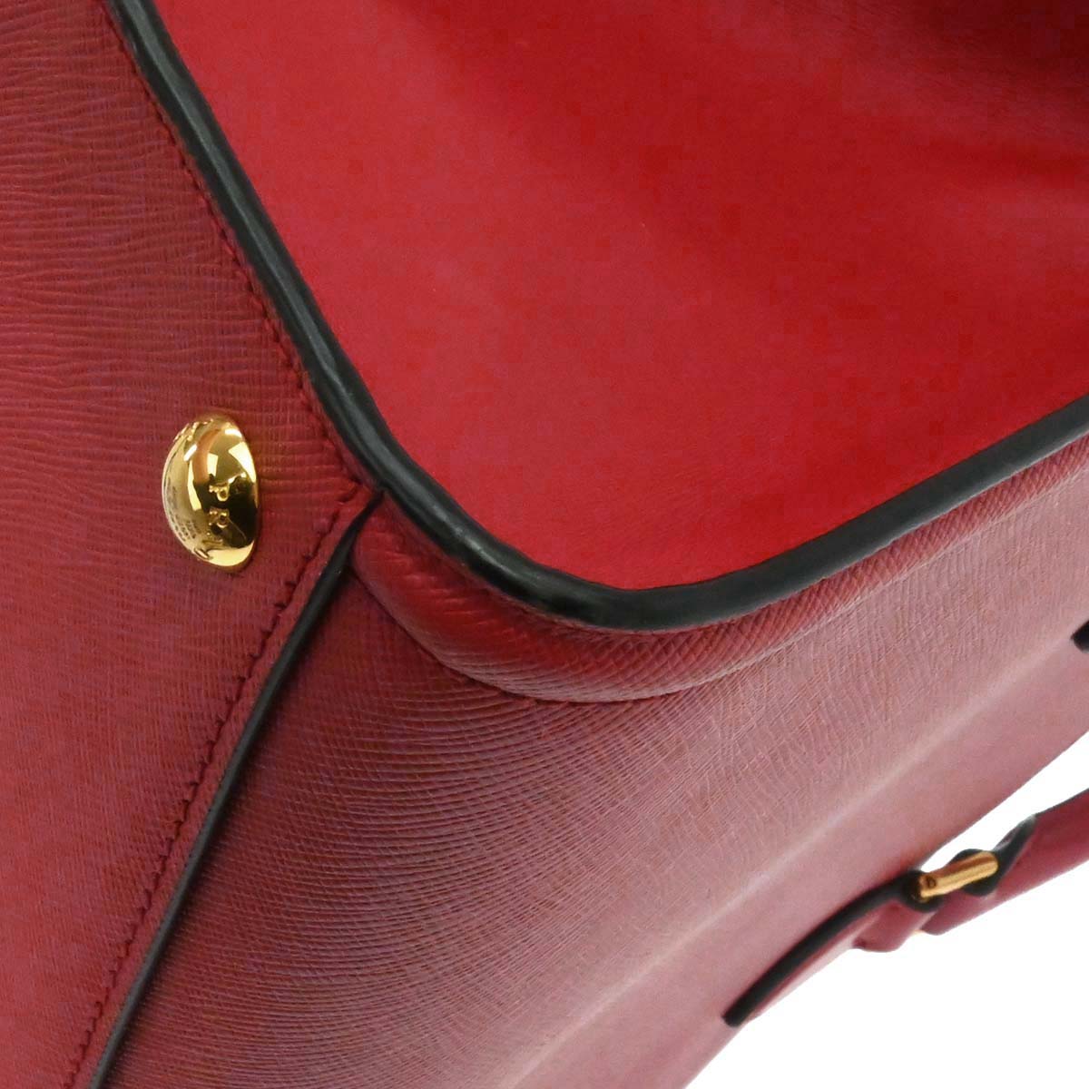 Prada Red Leather 2way Shoulder Tote Handbag