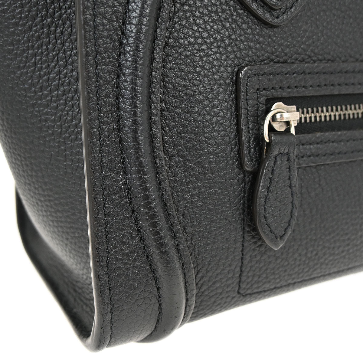 Celine Black Leather Nano Luggage Shoulder Tote Bag
