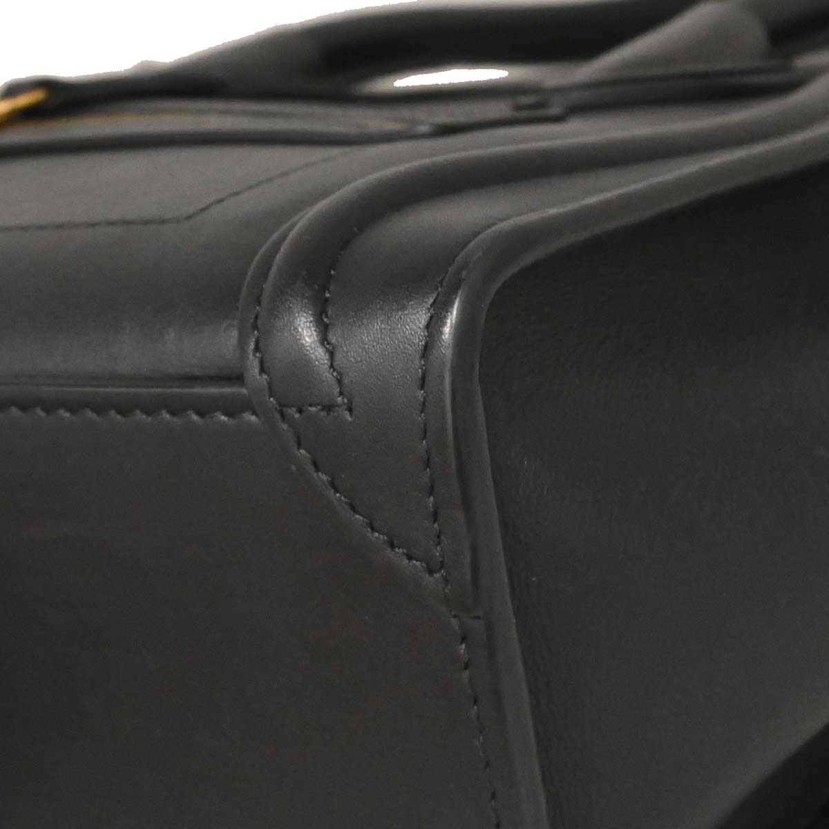 Celine Black Leather Nano Luggage 2way Shoulder Tote Bag