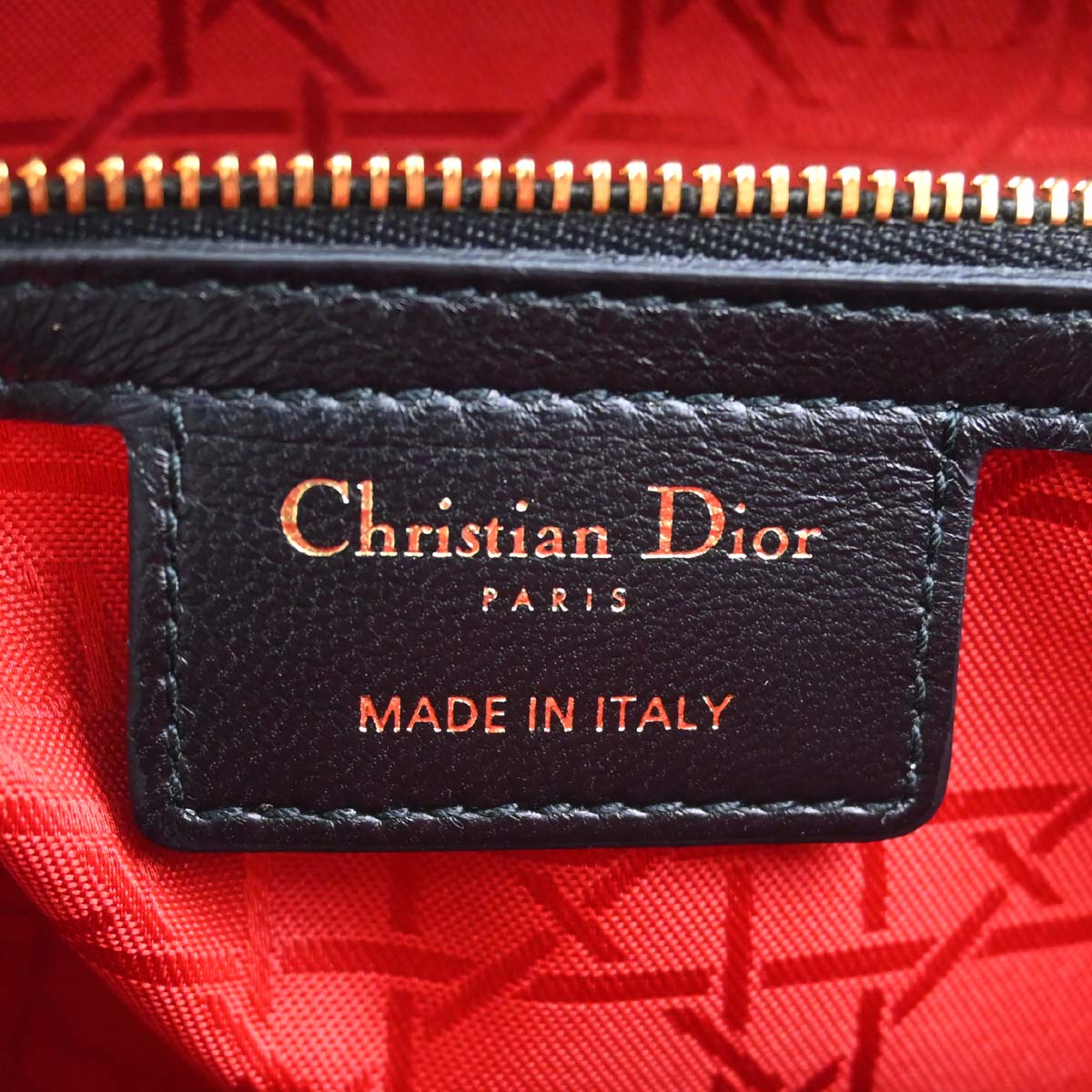 Christian Dior Black Lambskin Large Lady Dior Cannage 2way Shoulder Handbag