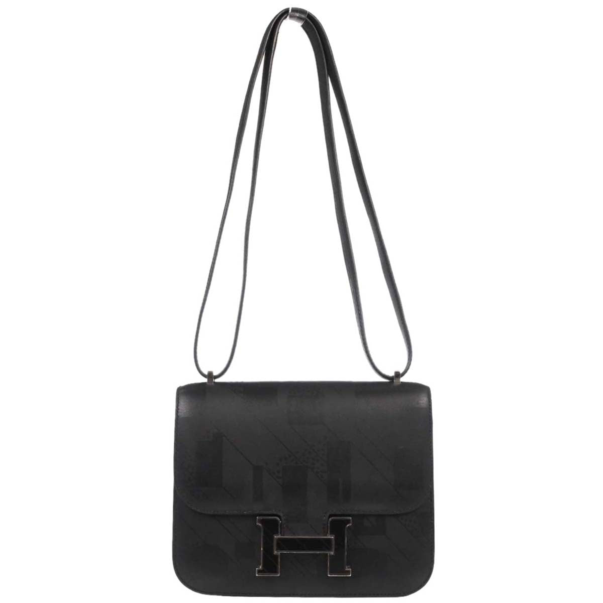 Hermes Black Sombrero On A Summer Night Constance 18 Shoulder Bag
