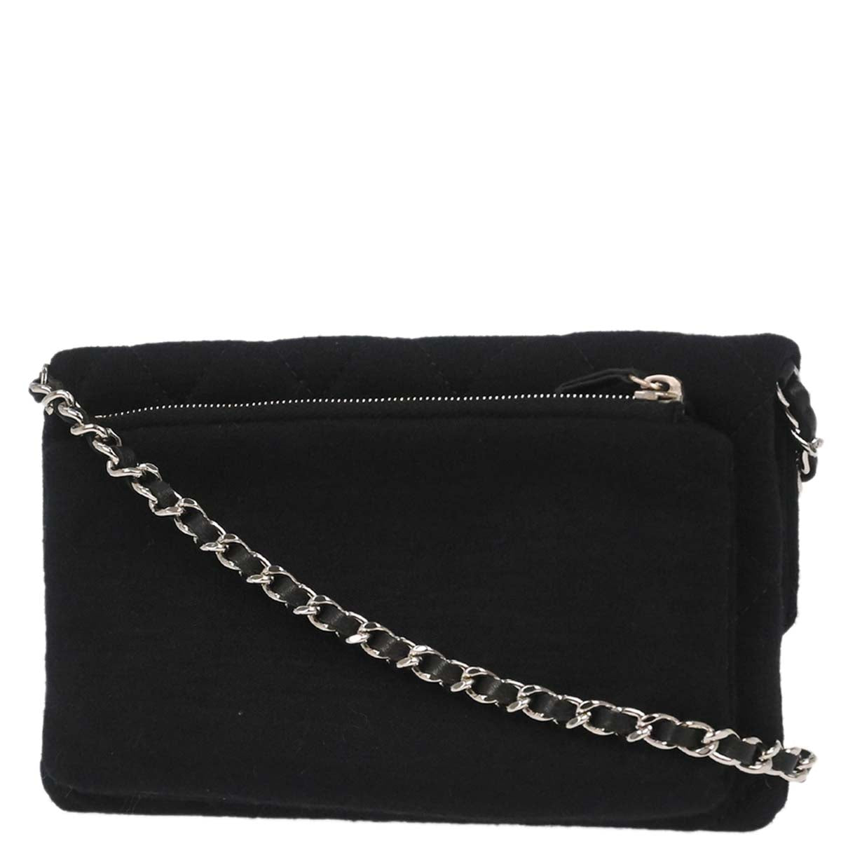 Chanel Black Cotton Shoulder Bag