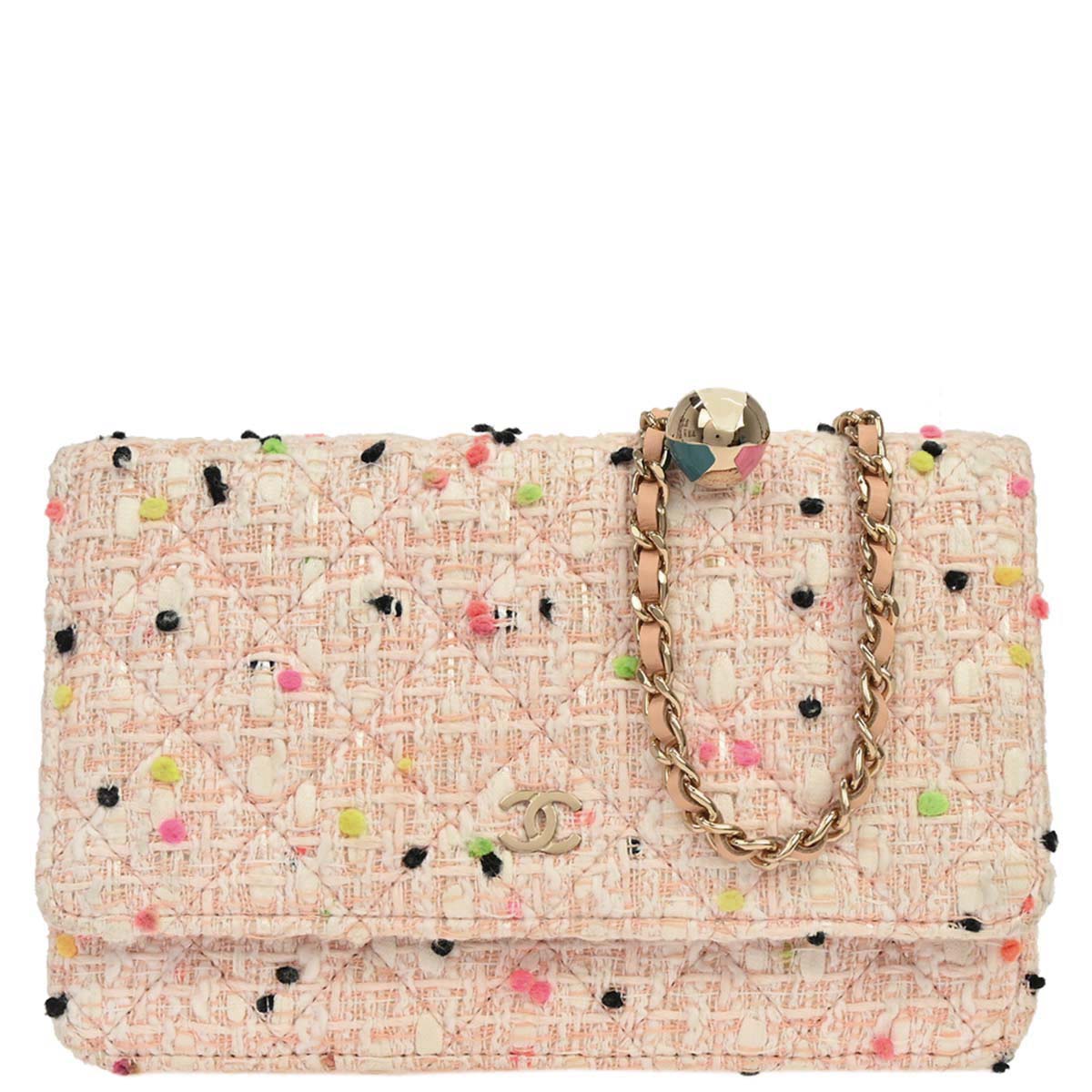 Chanel 2019 White Tweed Classic WOC Wallet On Chain