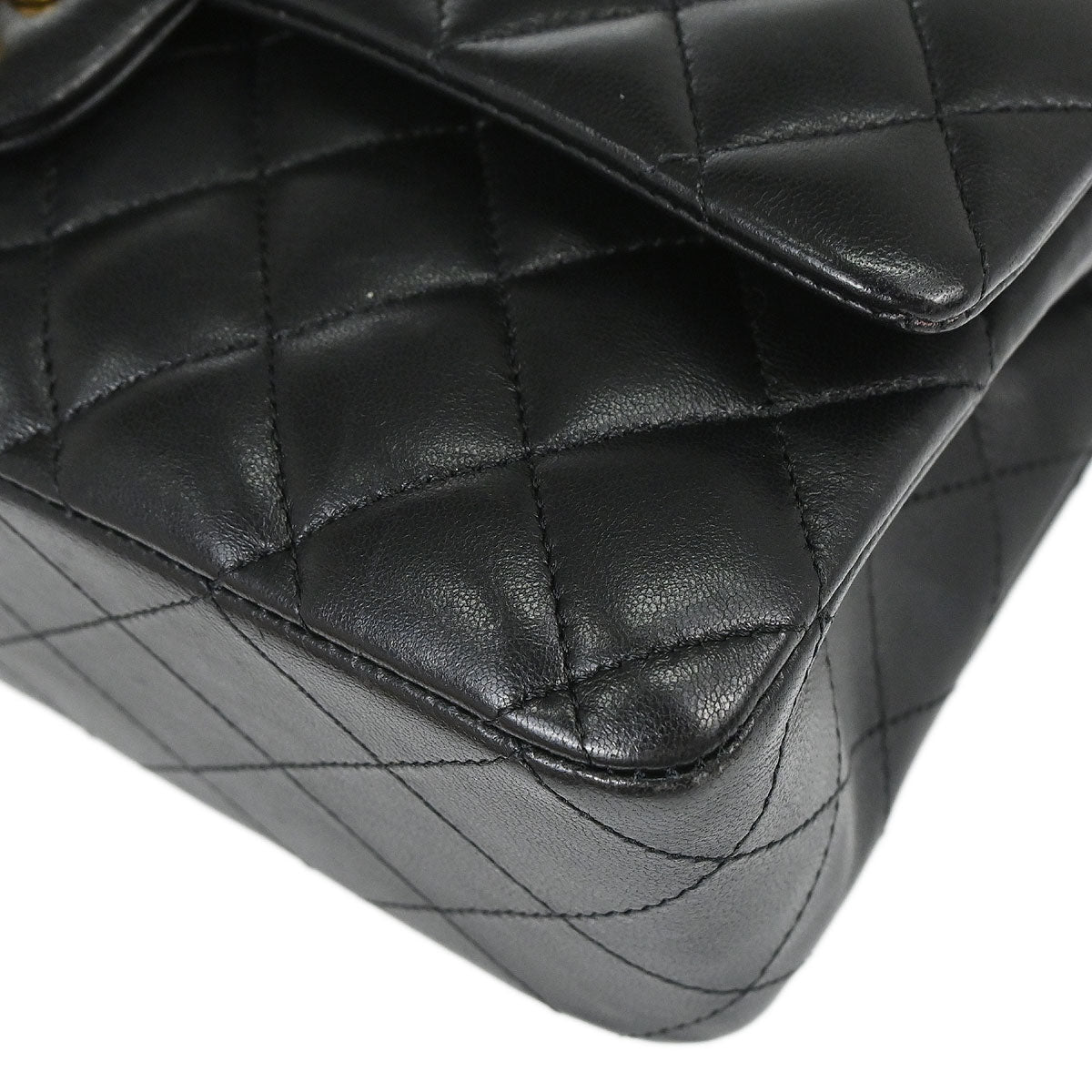 Chanel Black Lambskin Medium Classic Double Flap Shoulder Bag