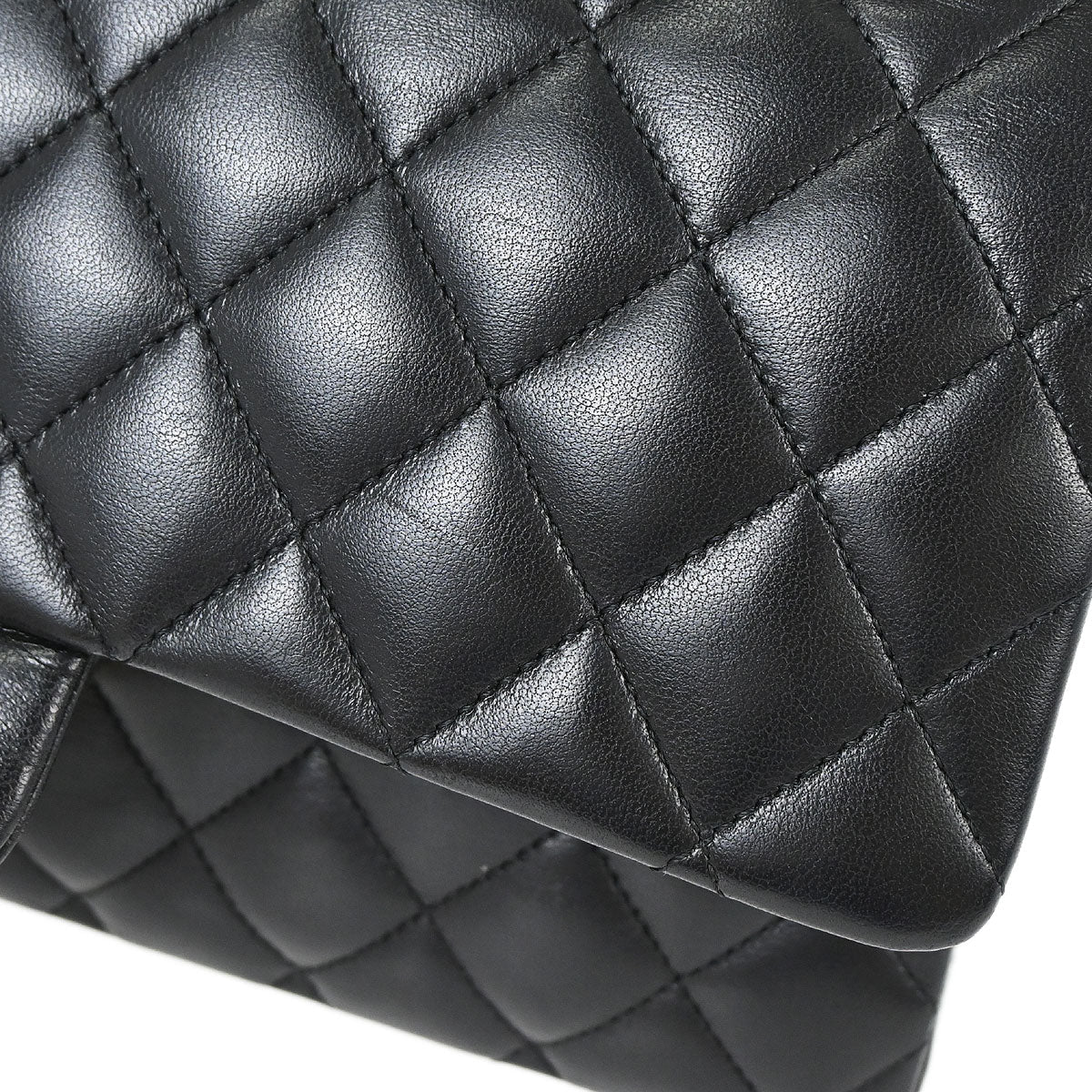 Chanel Black Lambskin Medium Classic Double Flap Shoulder Bag