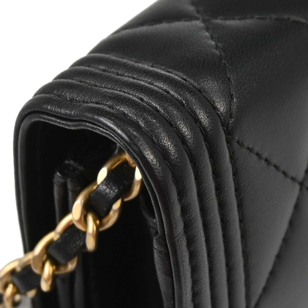 Boy Chanel Black Lambskin Chain WOC Shoulder Bag