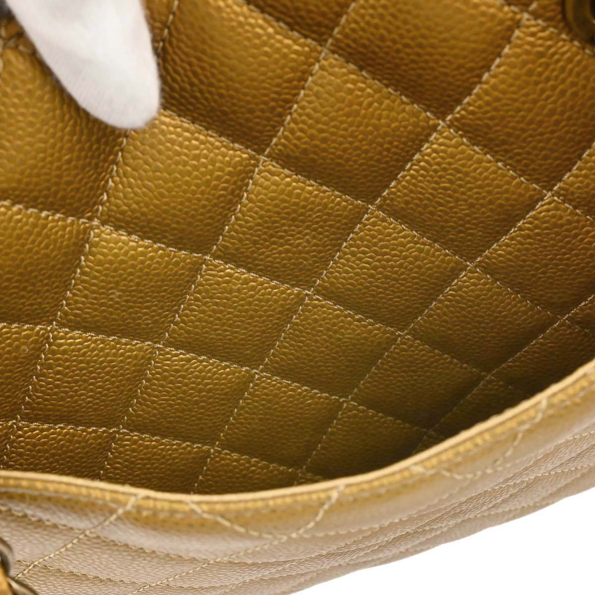 Chanel Gold Caviar Skin Grand Shopping Tote GST Chain Handbag