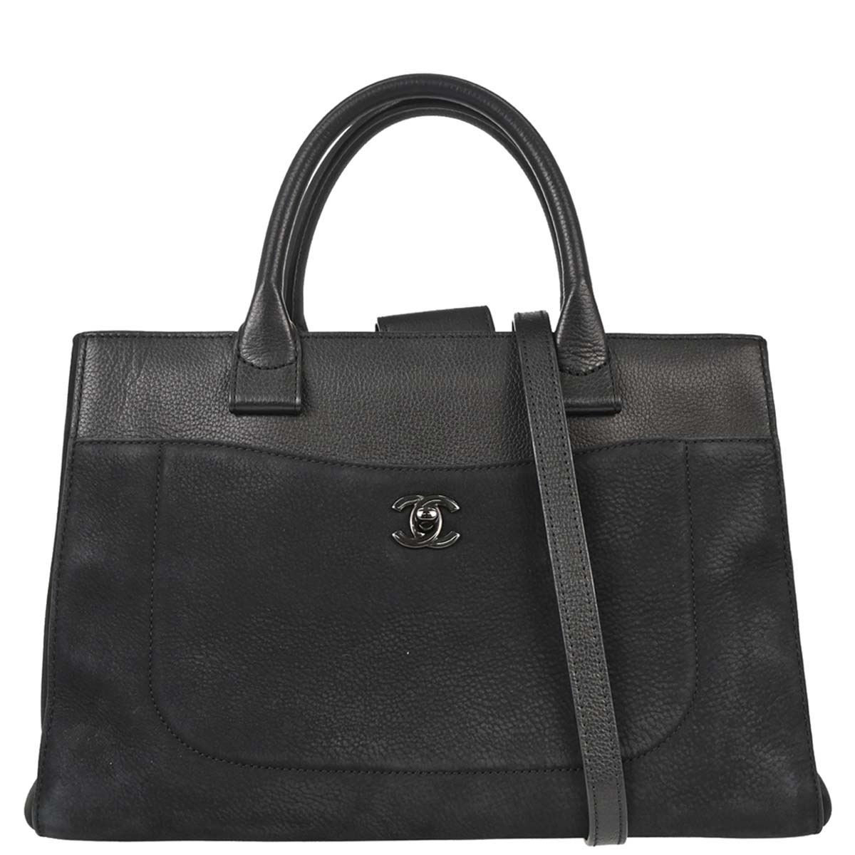 Chanel Black Suede Neo Executive Cerf Tote 2way Shoulder Handbag