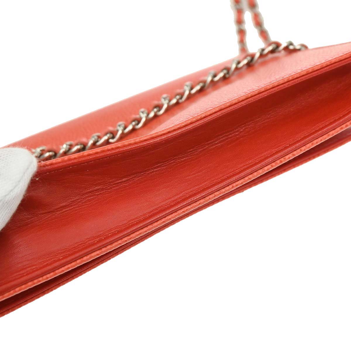 Chanel Red Caviar Skin Timeless WOC Wallet on Chain Shoulder Bag
