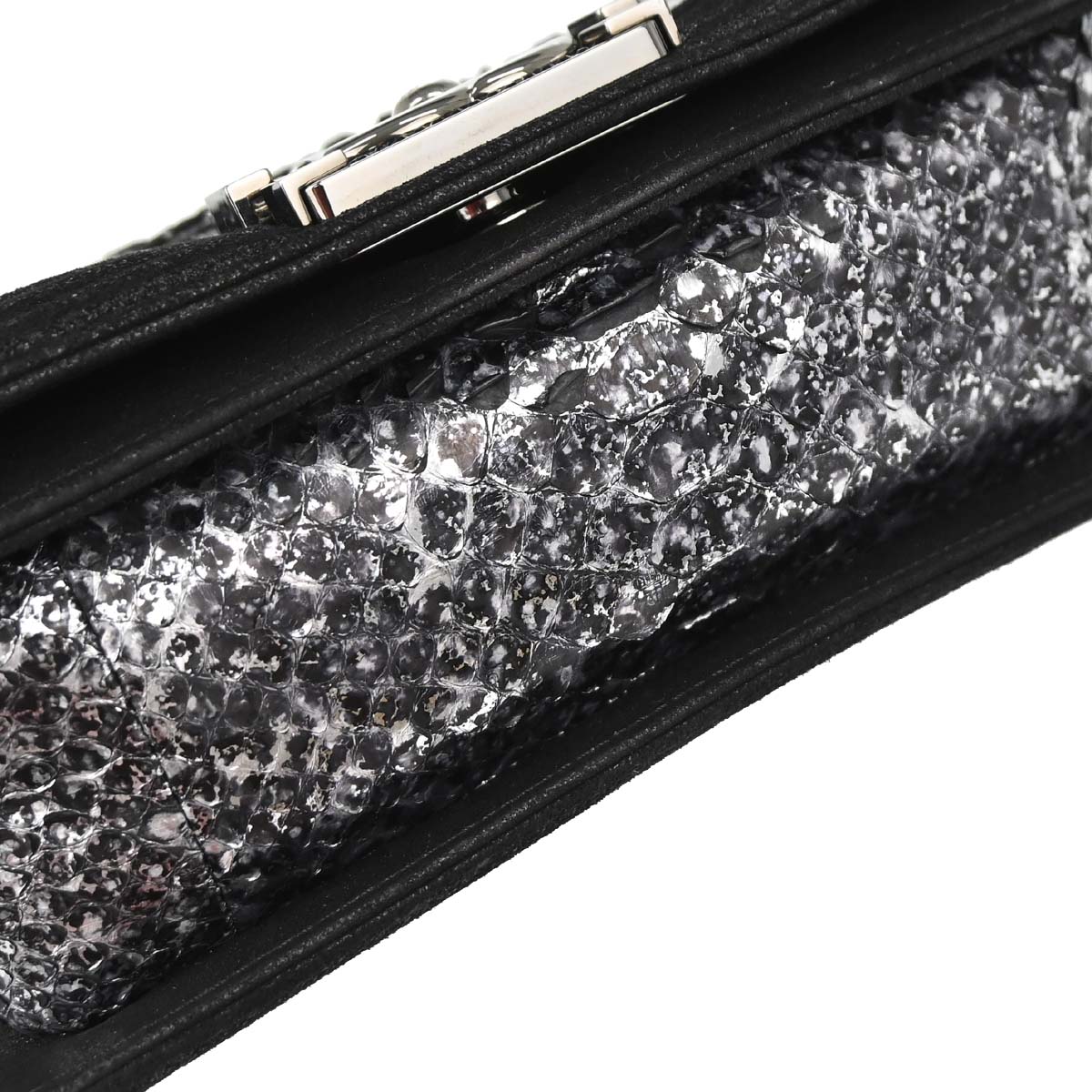 Boy Chanel * Silver Python Small Chain Shoulder Bag
