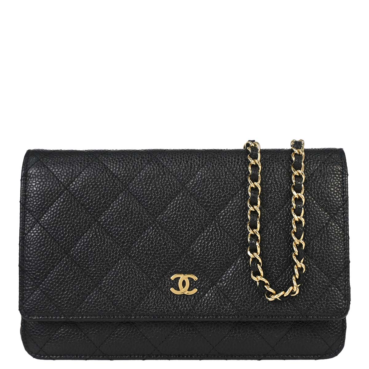 Chanel Black Caviar Skin Classic WOC Wallet on Chain Bag
