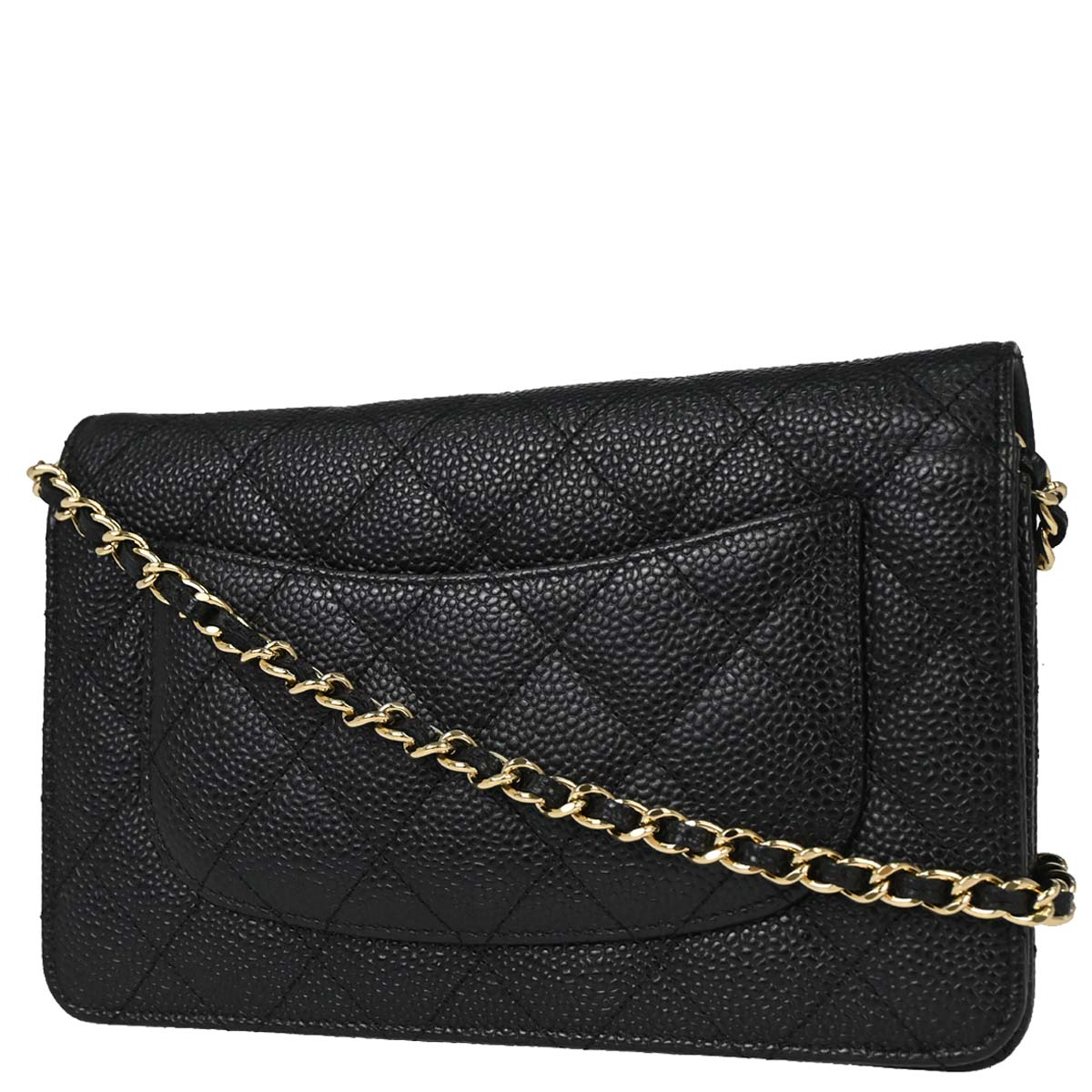 Chanel Black Caviar Skin Classic WOC Wallet on Chain Bag
