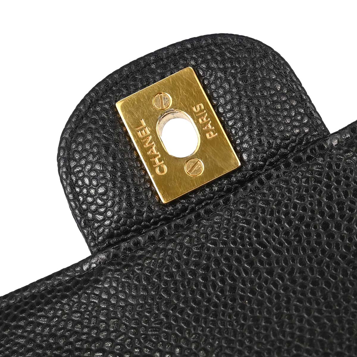 Chanel Black Caviar Skin Medium Classic Double Flap Shoulder Bag