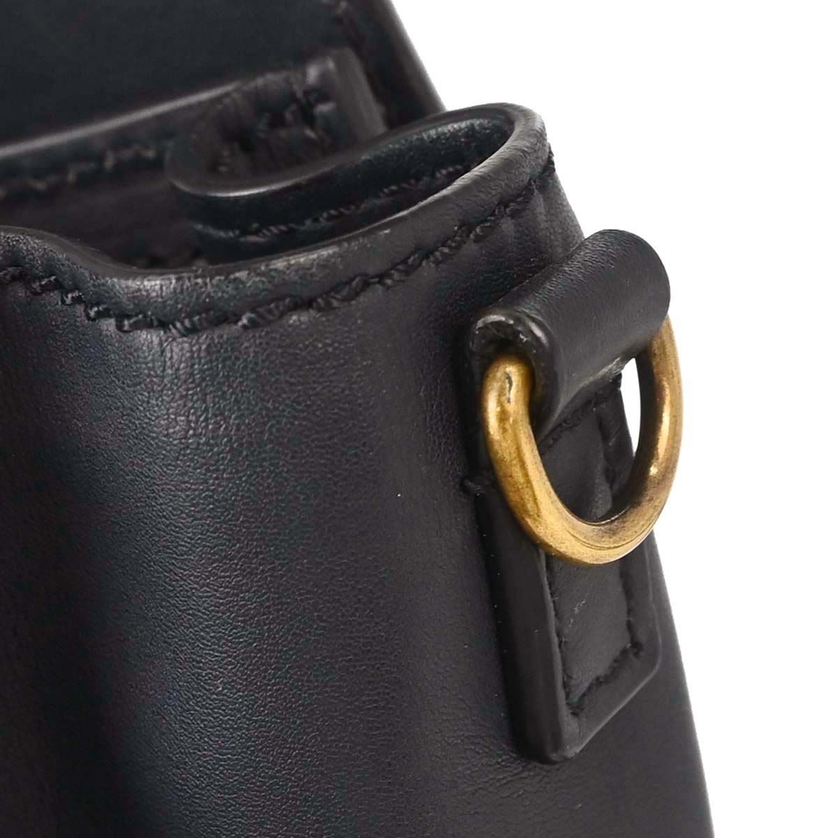 Celine Navy Leather Nano Luggage 2way Shoulder Tote Bag