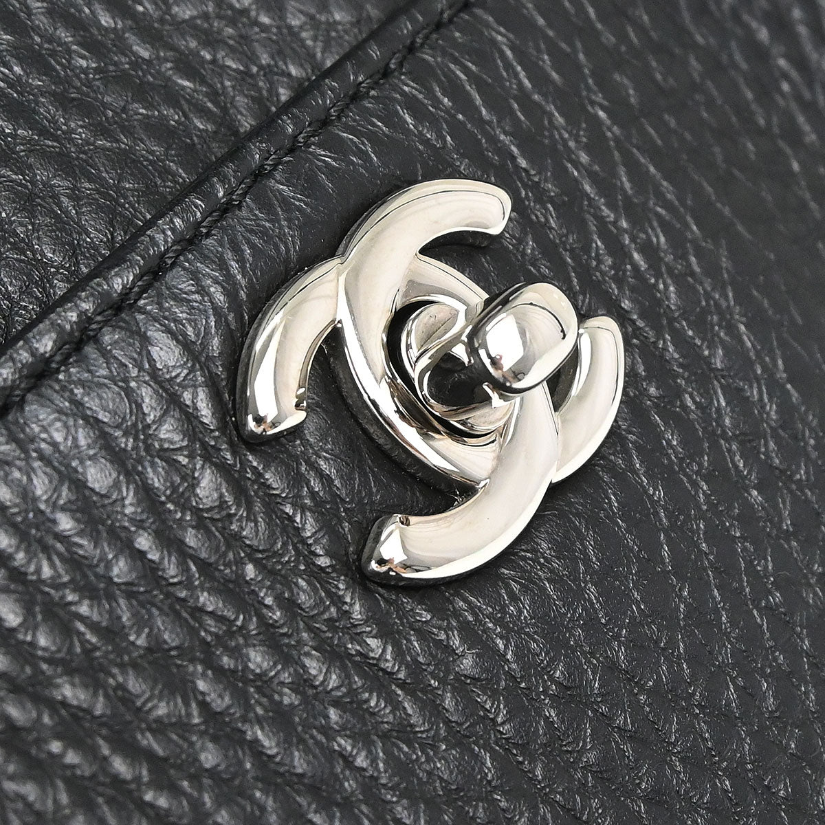 Chanel Black Deerskin Executive Cerf 2way Shoulder Tote Bag