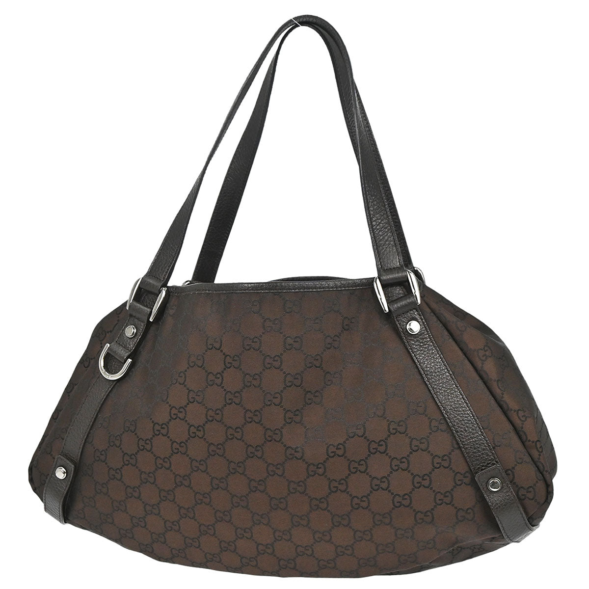 Gucci Brown Nylon GG Abbey D-ring Tote Bag
