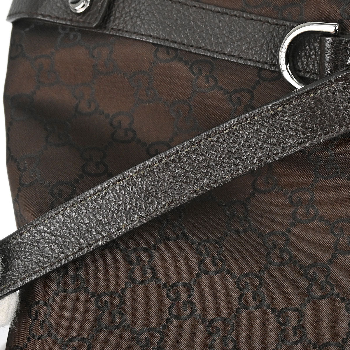 Gucci Brown Nylon GG Abbey D-ring Tote Bag