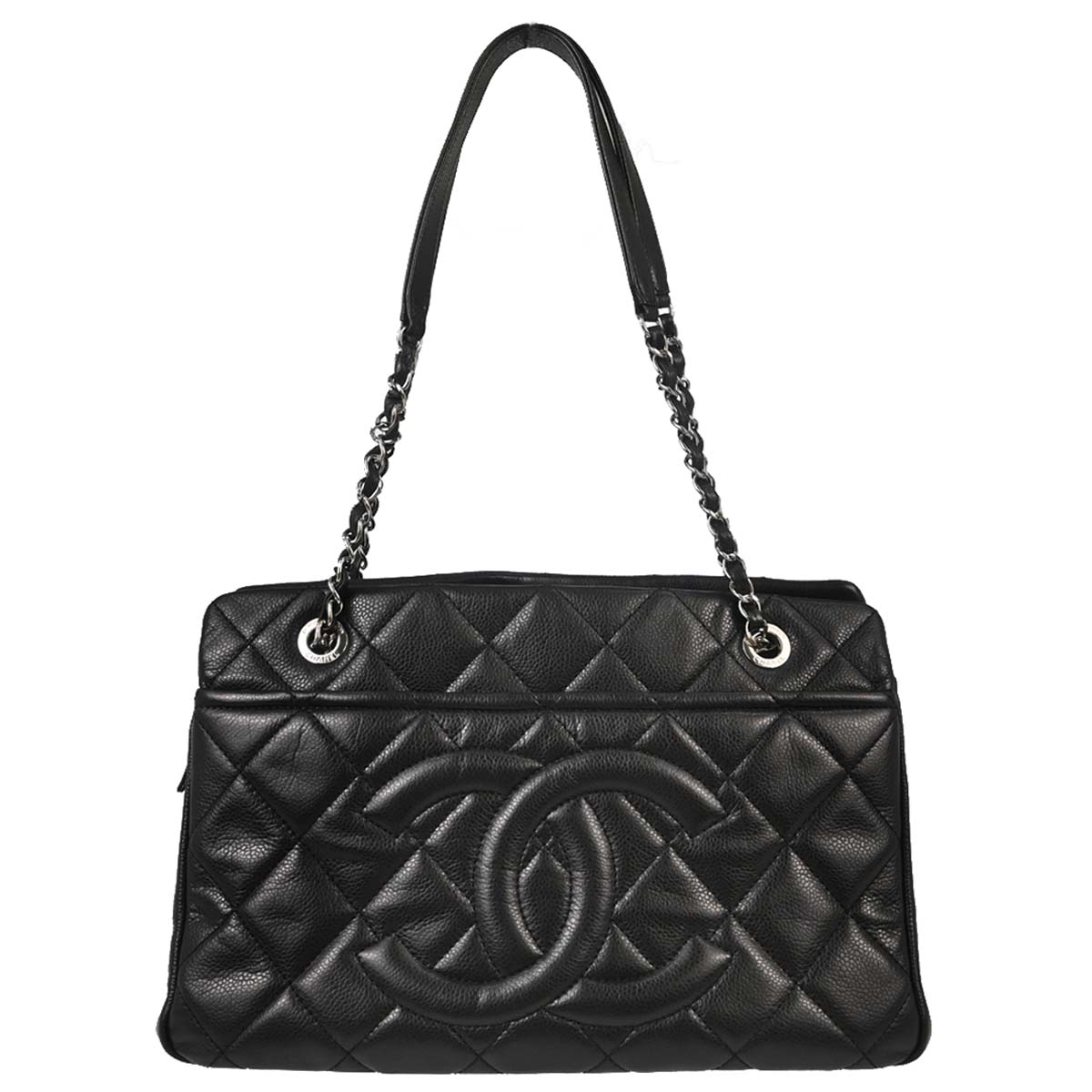 Chanel Black Caviar Skin Timeless CC Chain Tote Bag