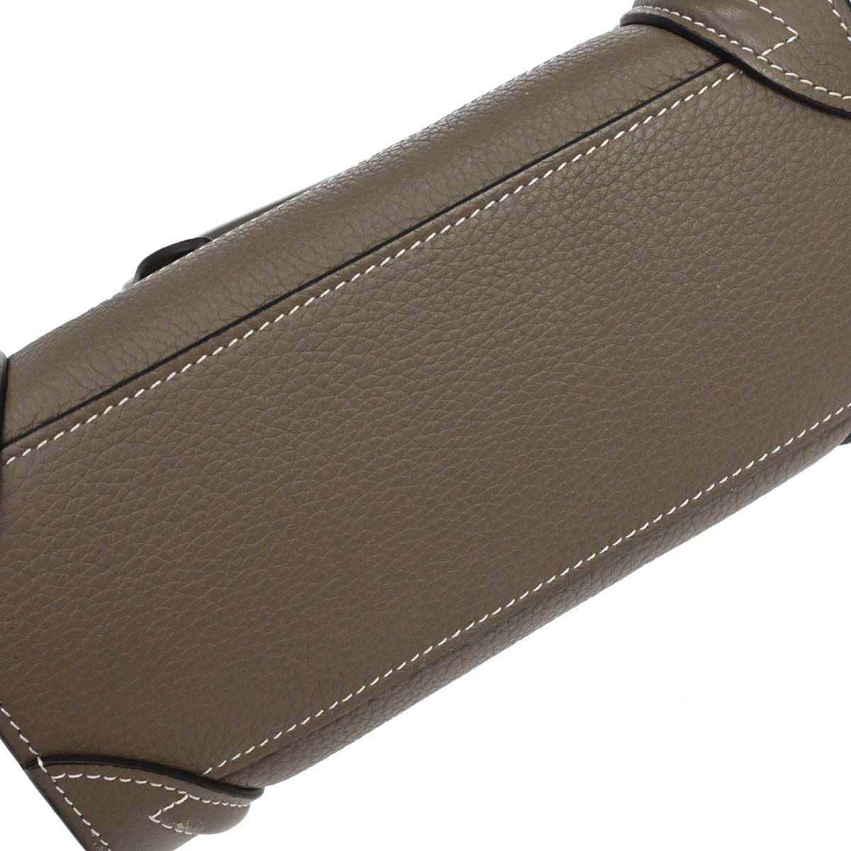Celine Brown Leather Nano Luggage 2way Shoulder Tote Bag