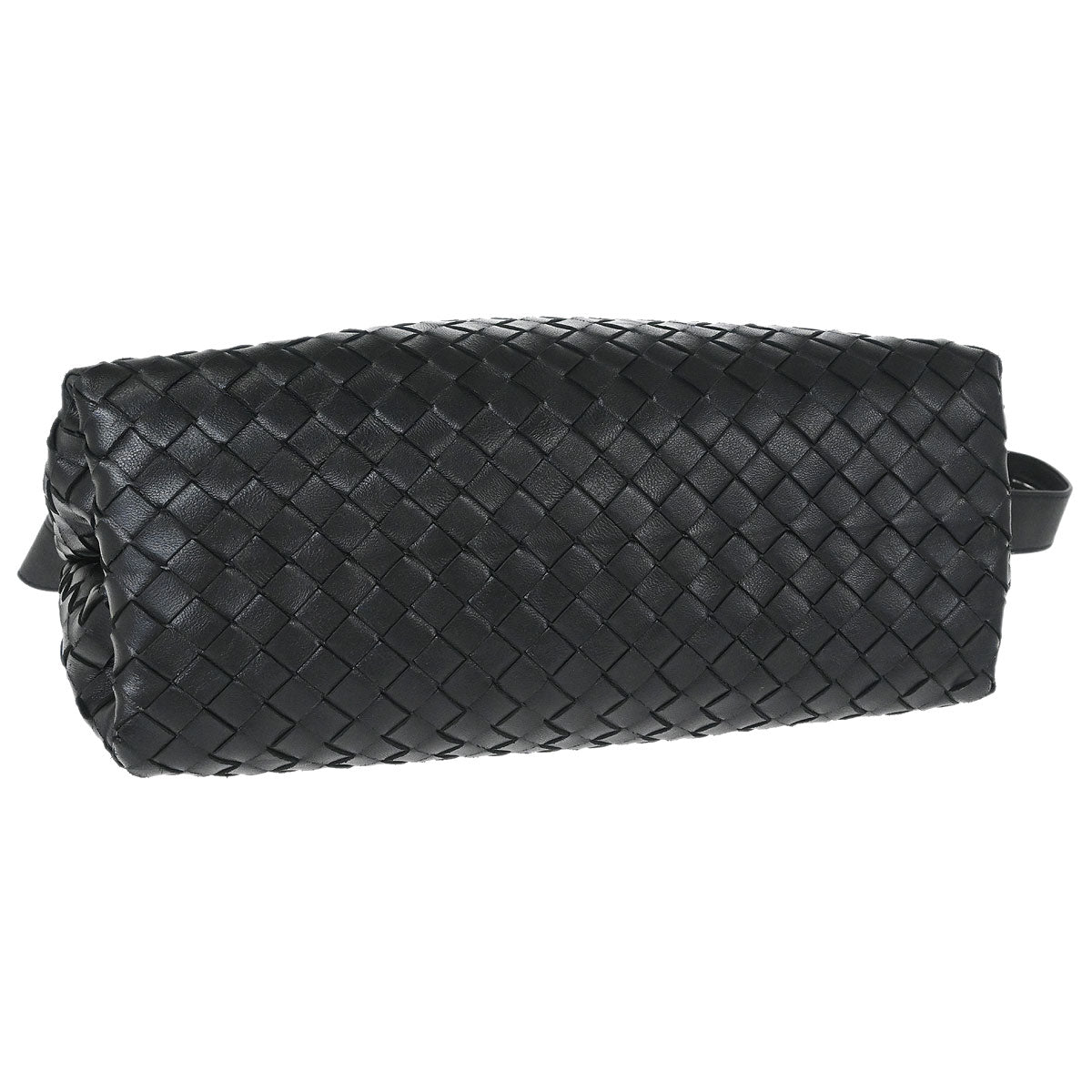 Bottega Veneta Black Lambskin Intrecciato Shoulder Bag