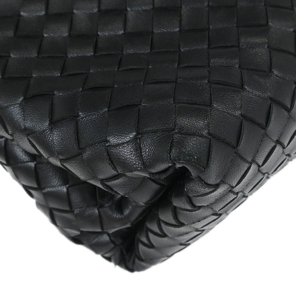 Bottega Veneta Black Lambskin Intrecciato Shoulder Bag