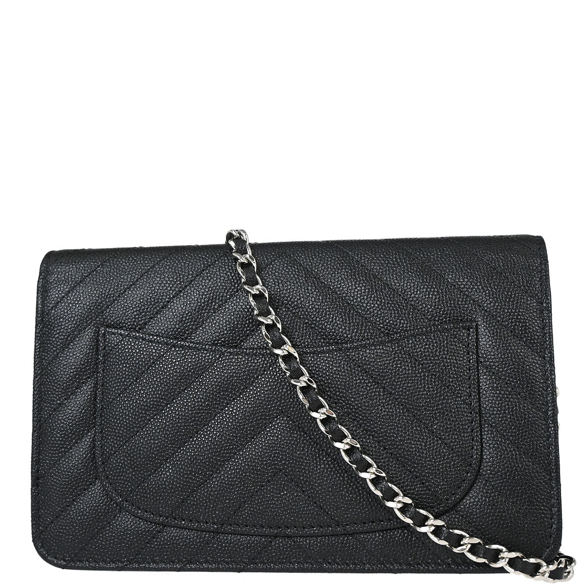 Chanel Black Caviar Skin Classic WOC Wallet on Chain Bag