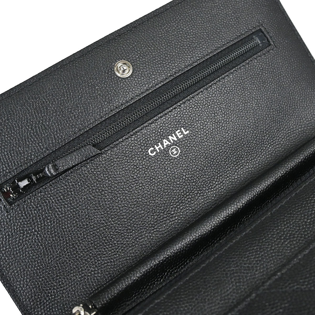 Chanel Black Caviar Skin Classic WOC Wallet on Chain Bag