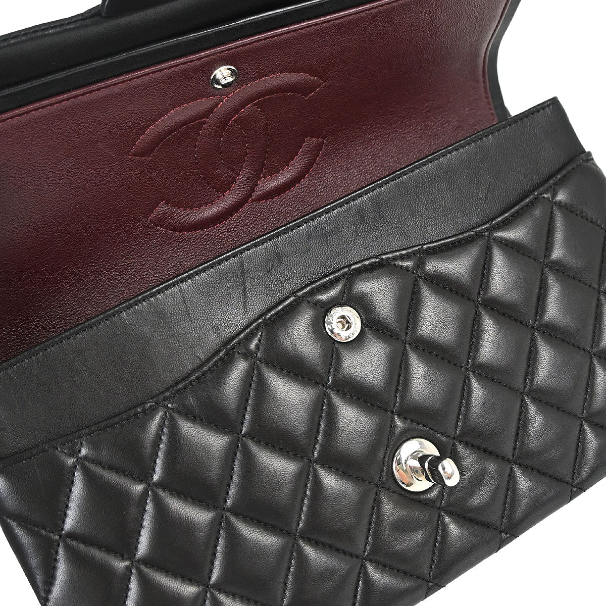Chanel Black Lambskin Medium Classic Double Flap Shoulder Bag
