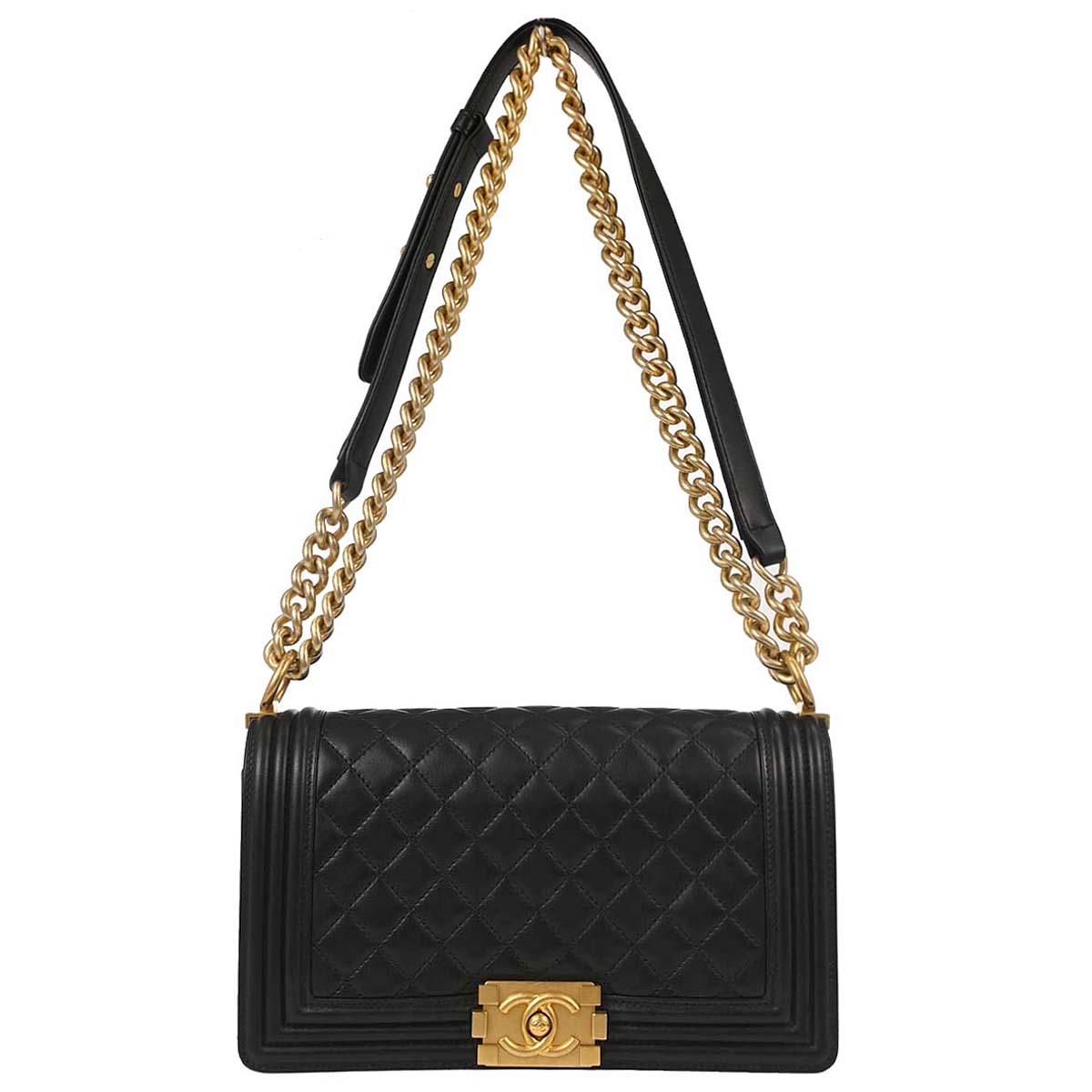 Boy Chanel Black Lambskin Medium Shoulder Bag